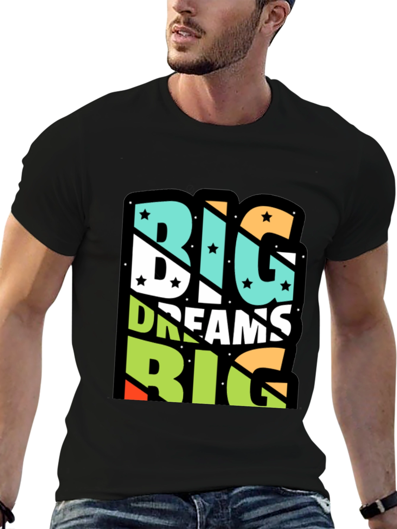 Big Dreams Graphic Tee - Unisex Black Cotton T-Shirt