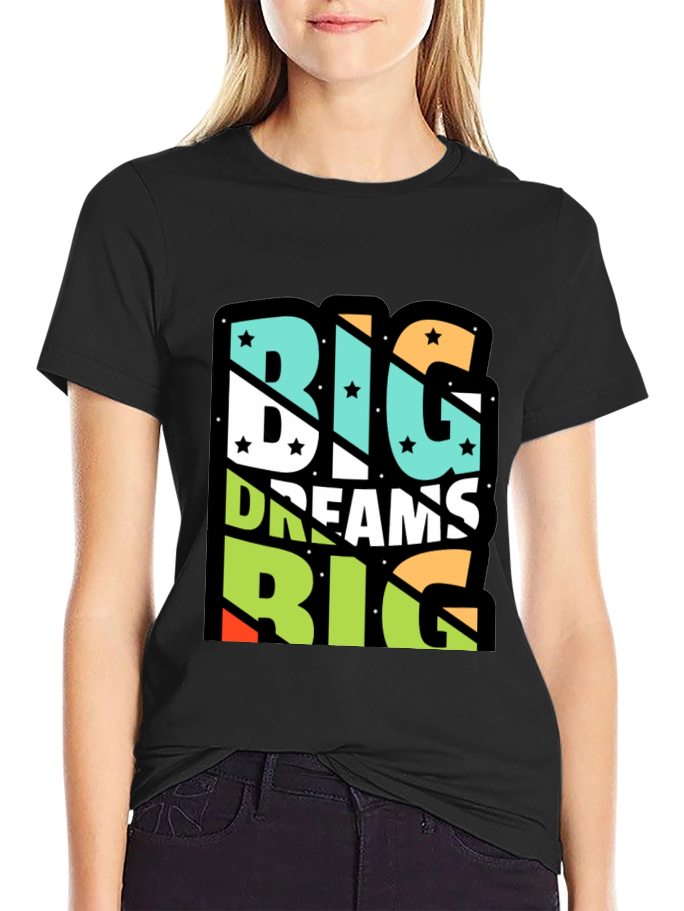 Big Dreams Graphic Tee - Unisex Black Cotton T-Shirt