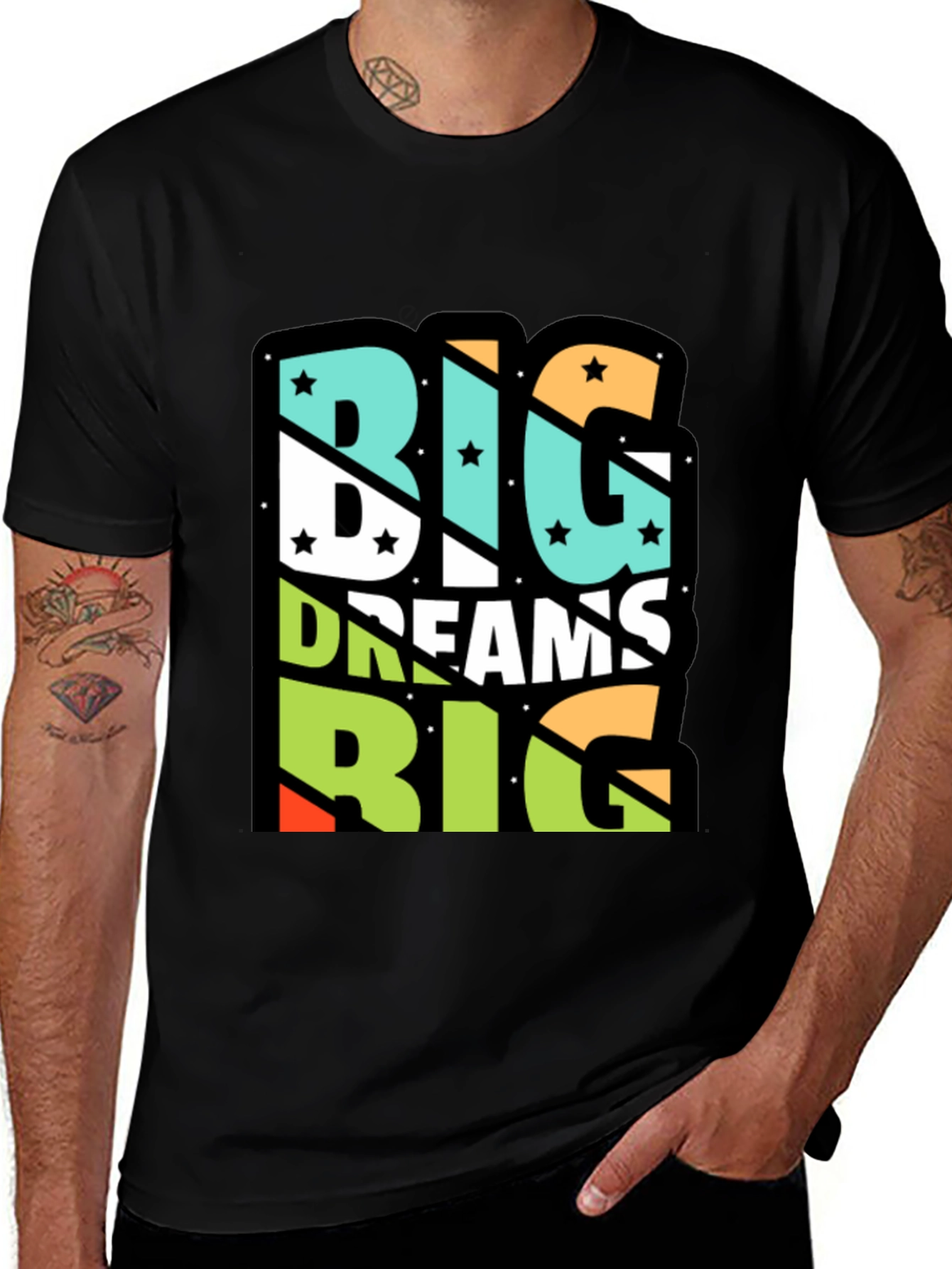 Big Dreams Graphic Tee - Unisex Black Cotton T-Shirt