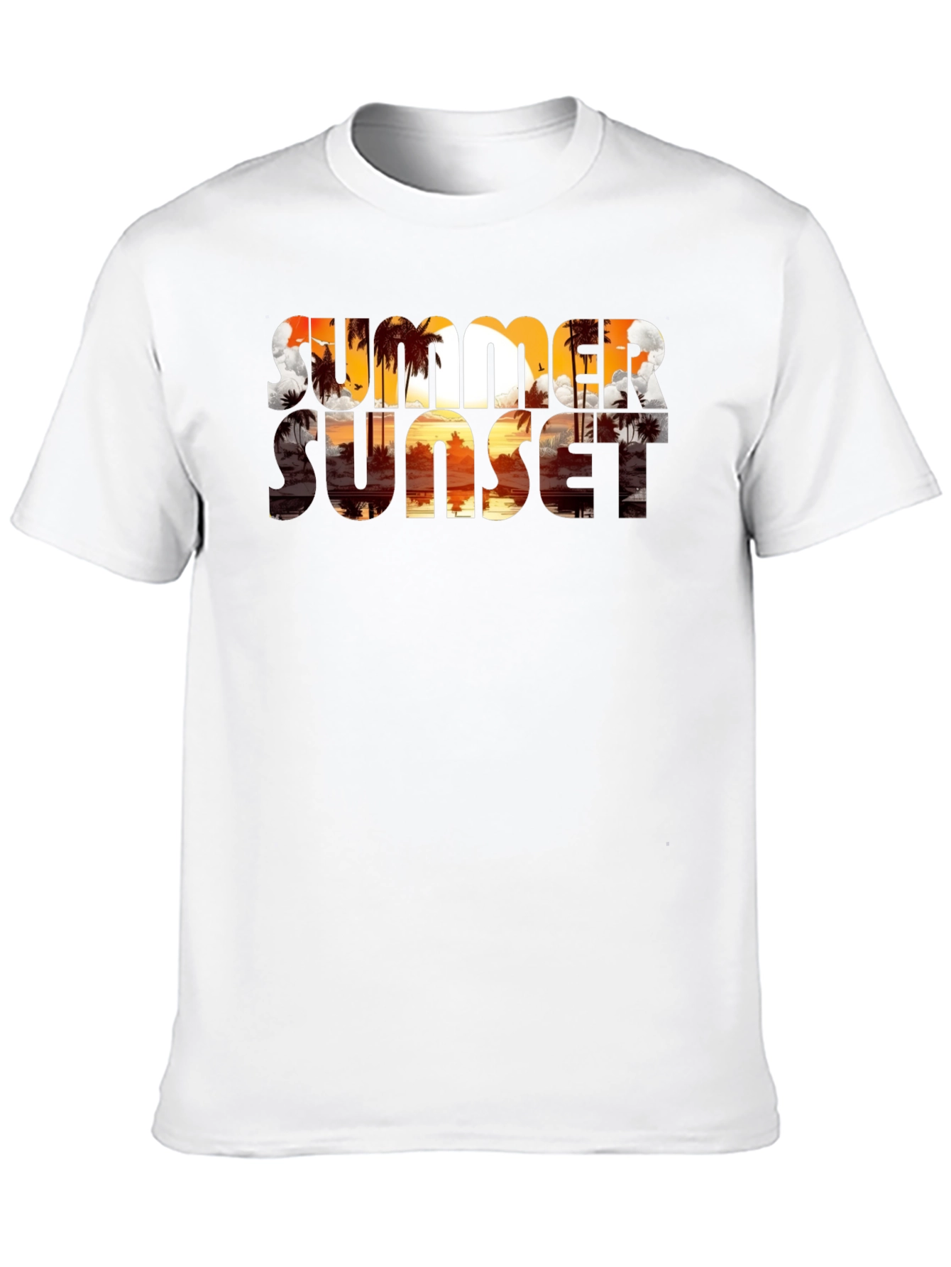 Summer Sunset Graphic Tee - Tropical Beach Vibe