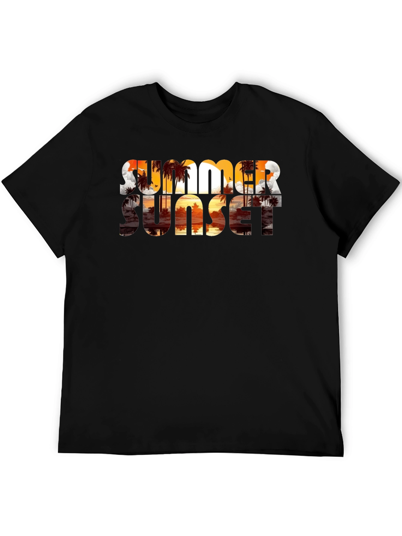 Summer Sunset Graphic Tee - Tropical Beach Vibe