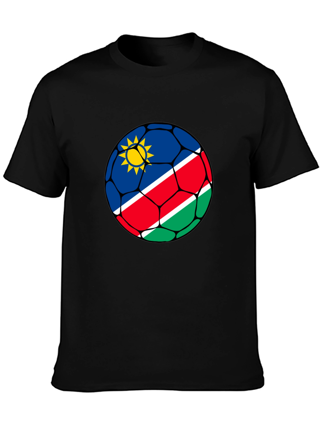 Namibia Flag Soccer Ball Graphic T-Shirt