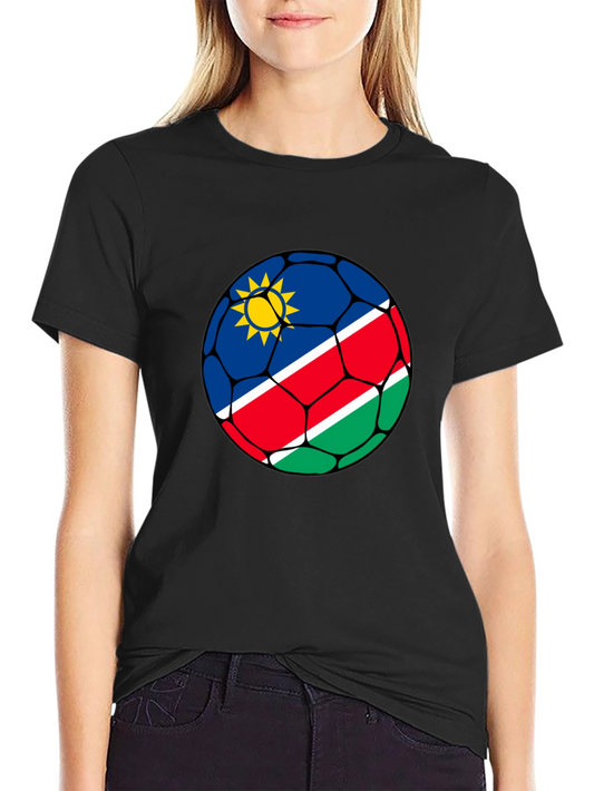 Namibia Flag Soccer Ball Graphic T-Shirt