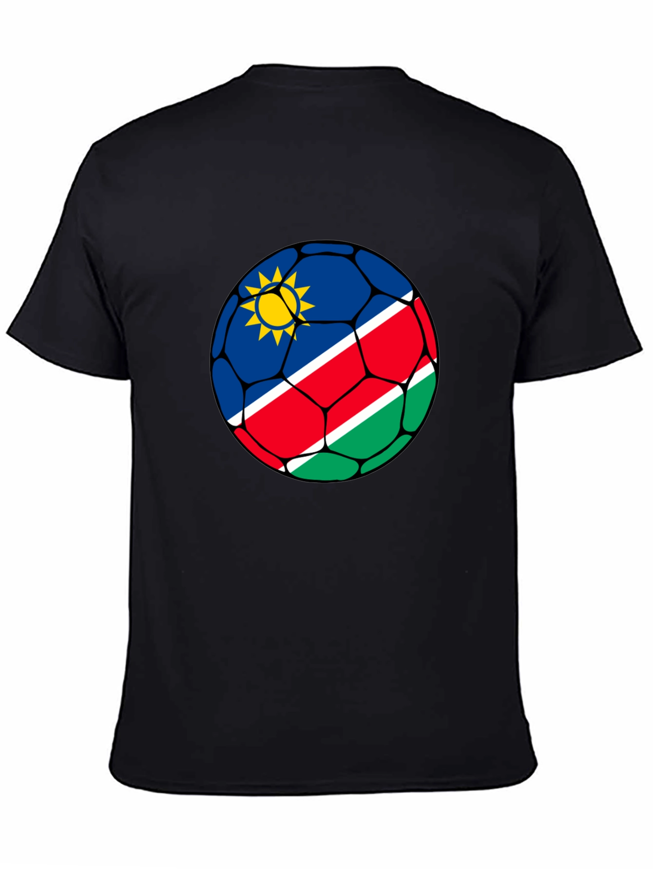Namibia Flag Soccer Ball Graphic T-Shirt