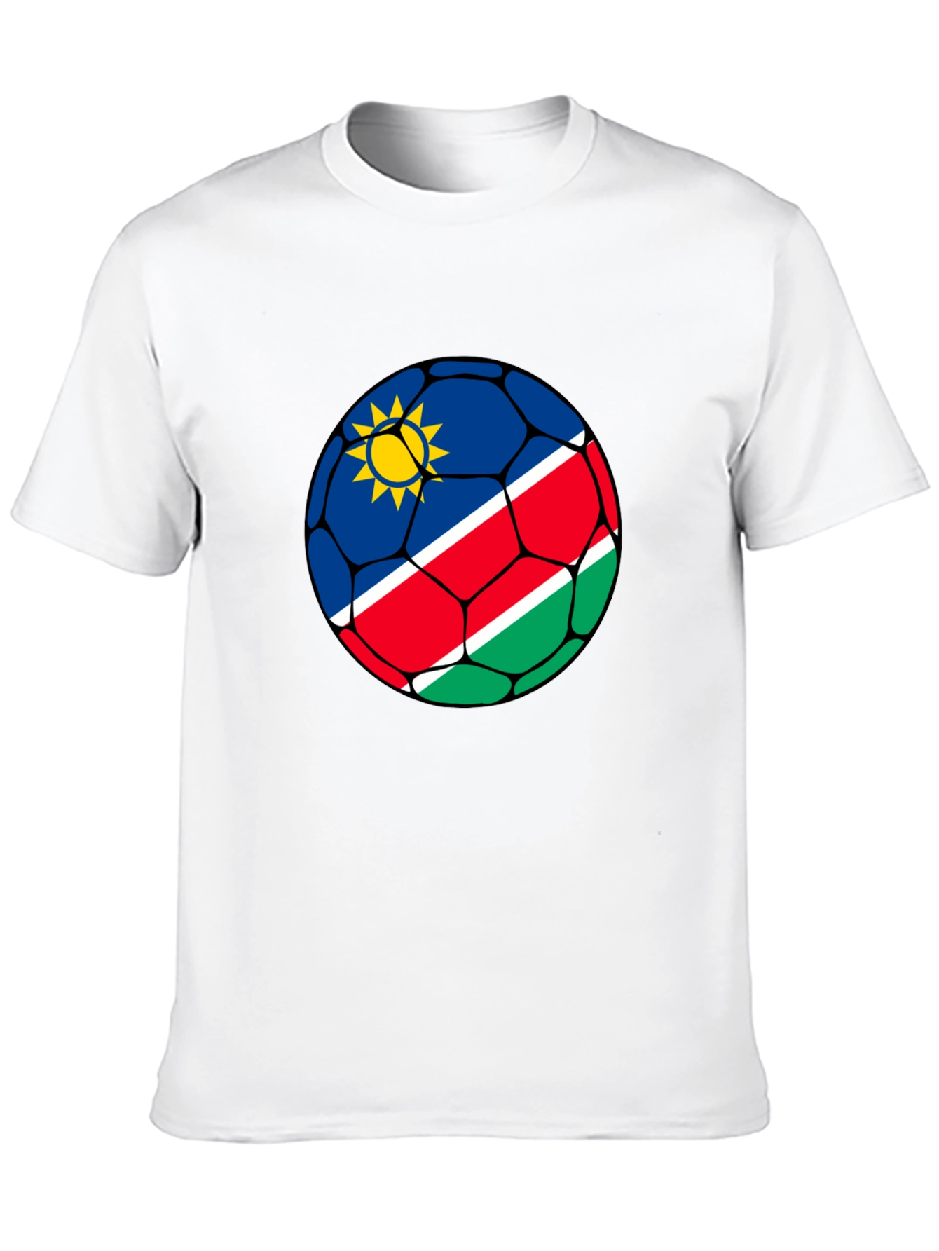 Namibia Flag Soccer Ball Graphic T-Shirt
