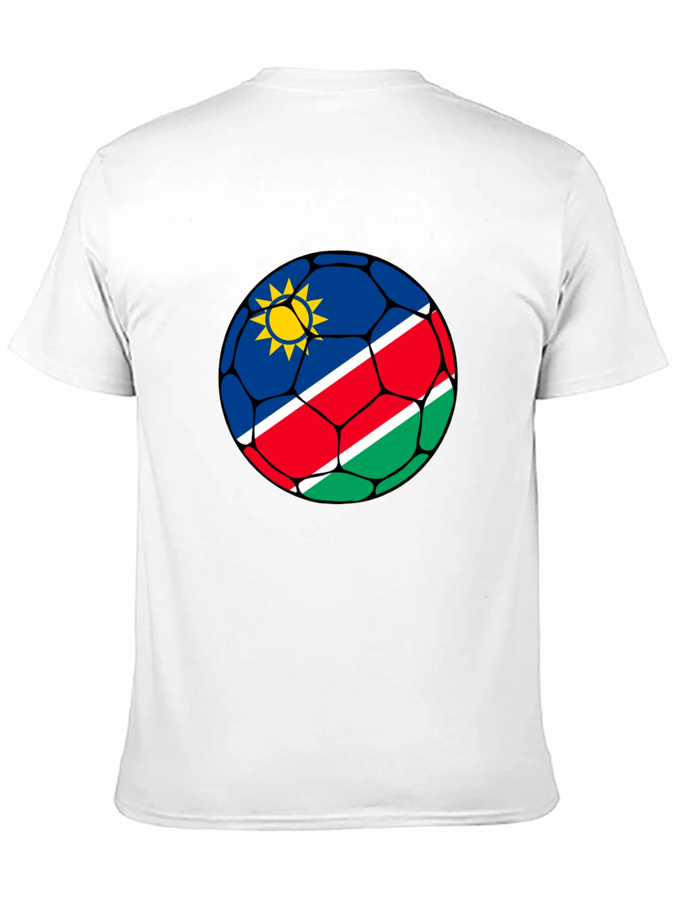 Namibia Flag Soccer Ball Graphic T-Shirt