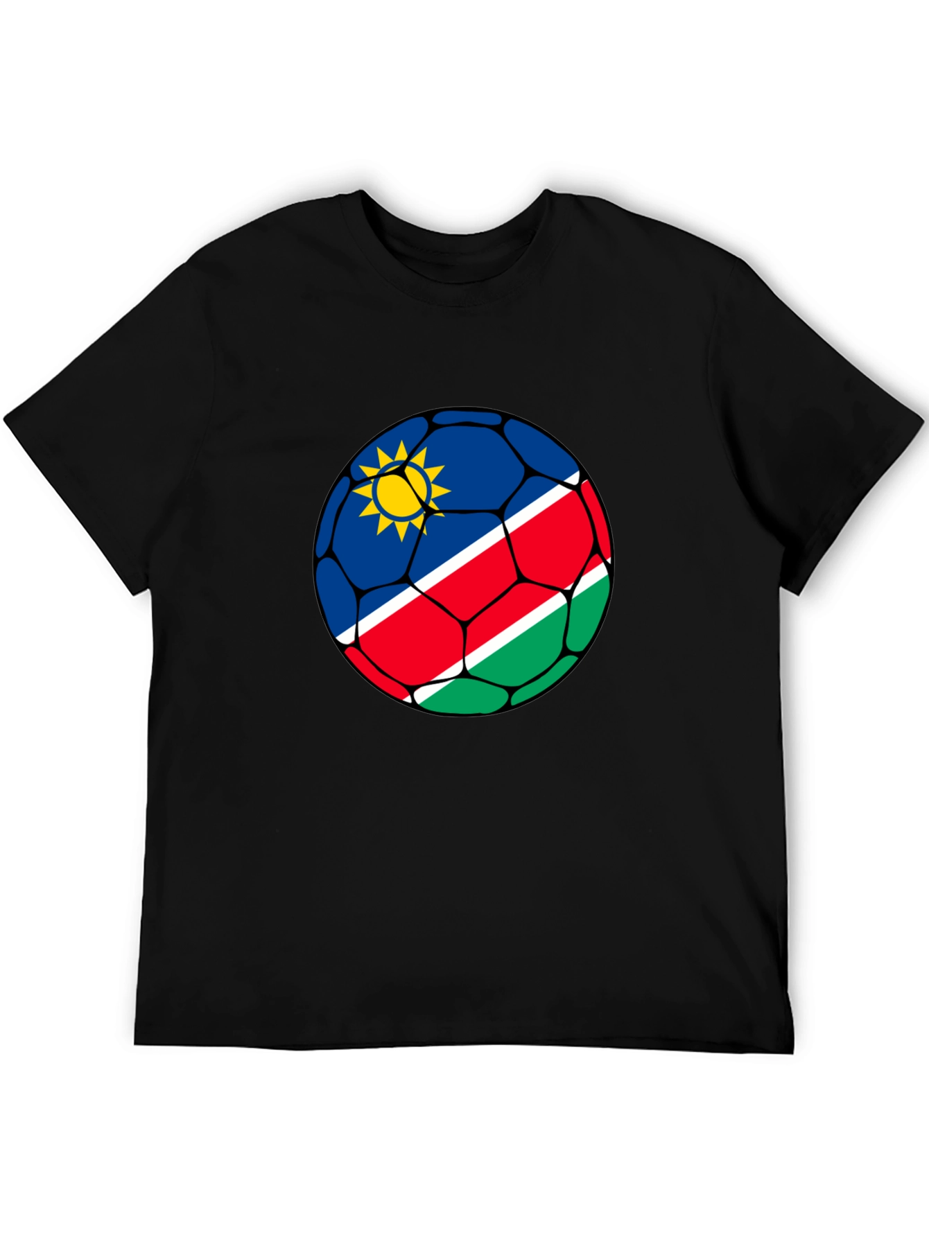 Namibia Flag Soccer Ball Graphic T-Shirt