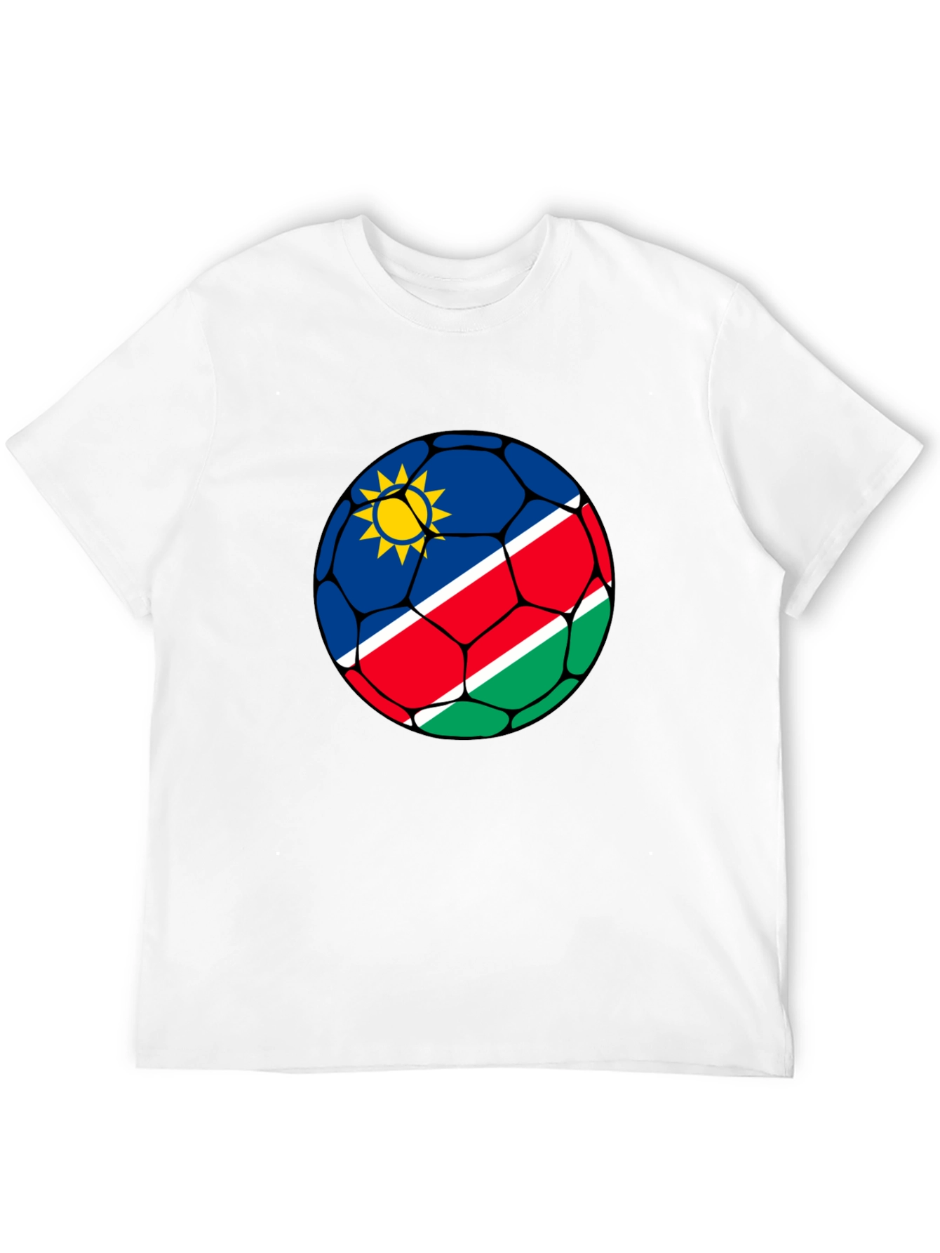 Namibia Flag Soccer Ball Graphic T-Shirt