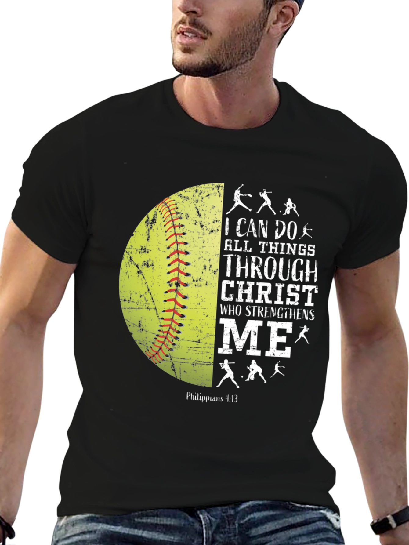 Christian Softball T-Shirt - I Can Do All Things