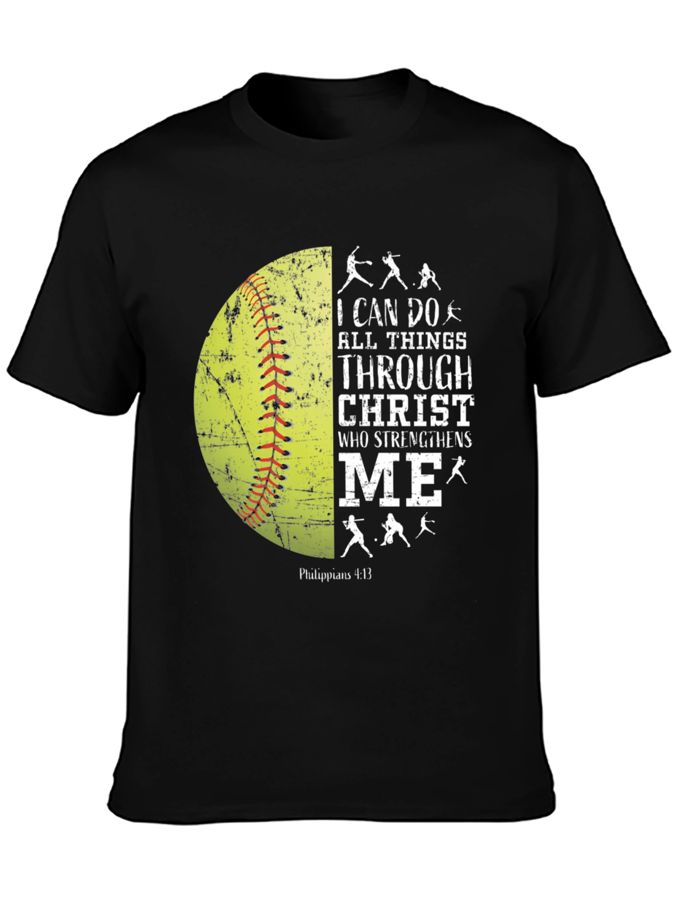 Christian Softball T-Shirt - I Can Do All Things