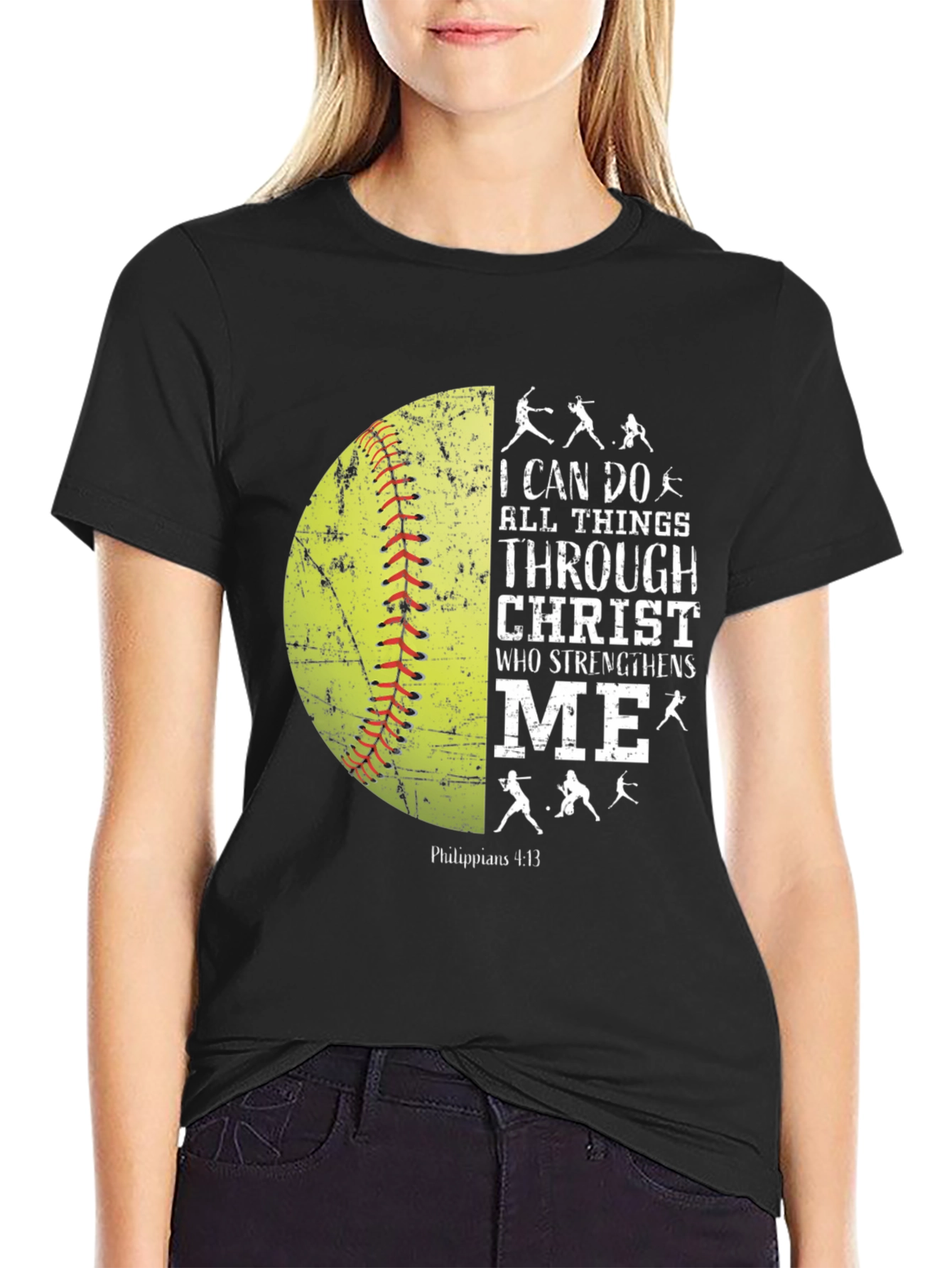 Christian Softball T-Shirt - I Can Do All Things