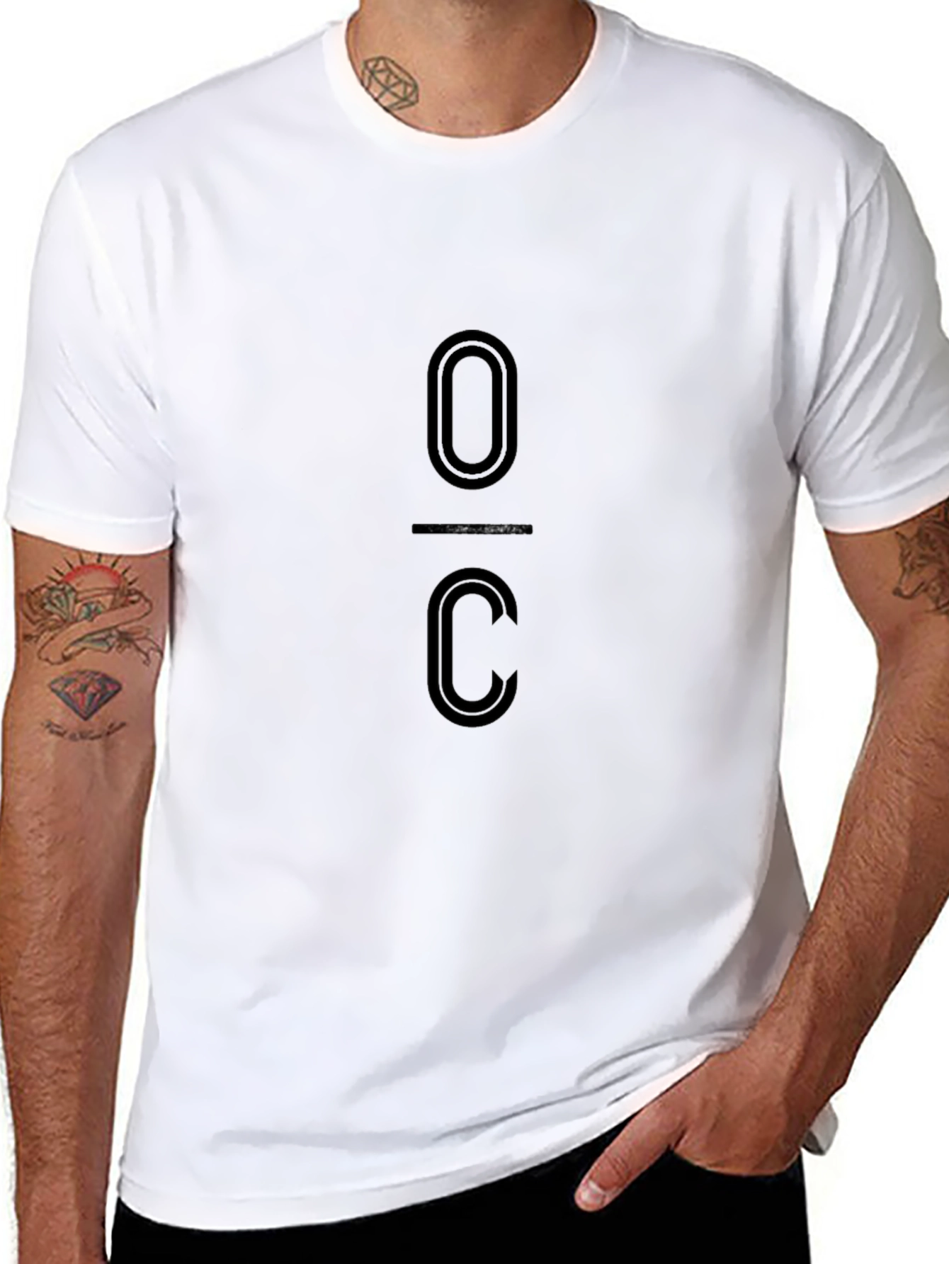 Minimalist O/C Black T-Shirt - Modern Design