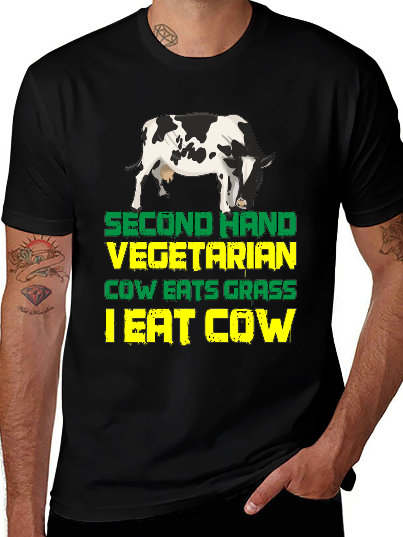 Second Hand Vegetarian Funny Graphic T-Shirt
