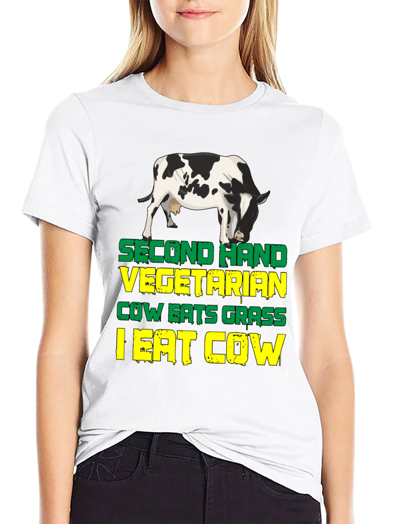 Second Hand Vegetarian Funny Graphic T-Shirt
