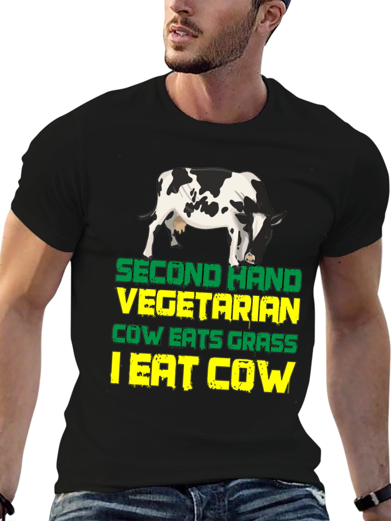 Second Hand Vegetarian Funny Graphic T-Shirt