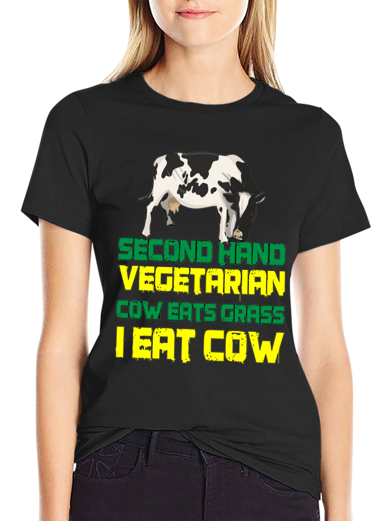 Second Hand Vegetarian Funny Graphic T-Shirt