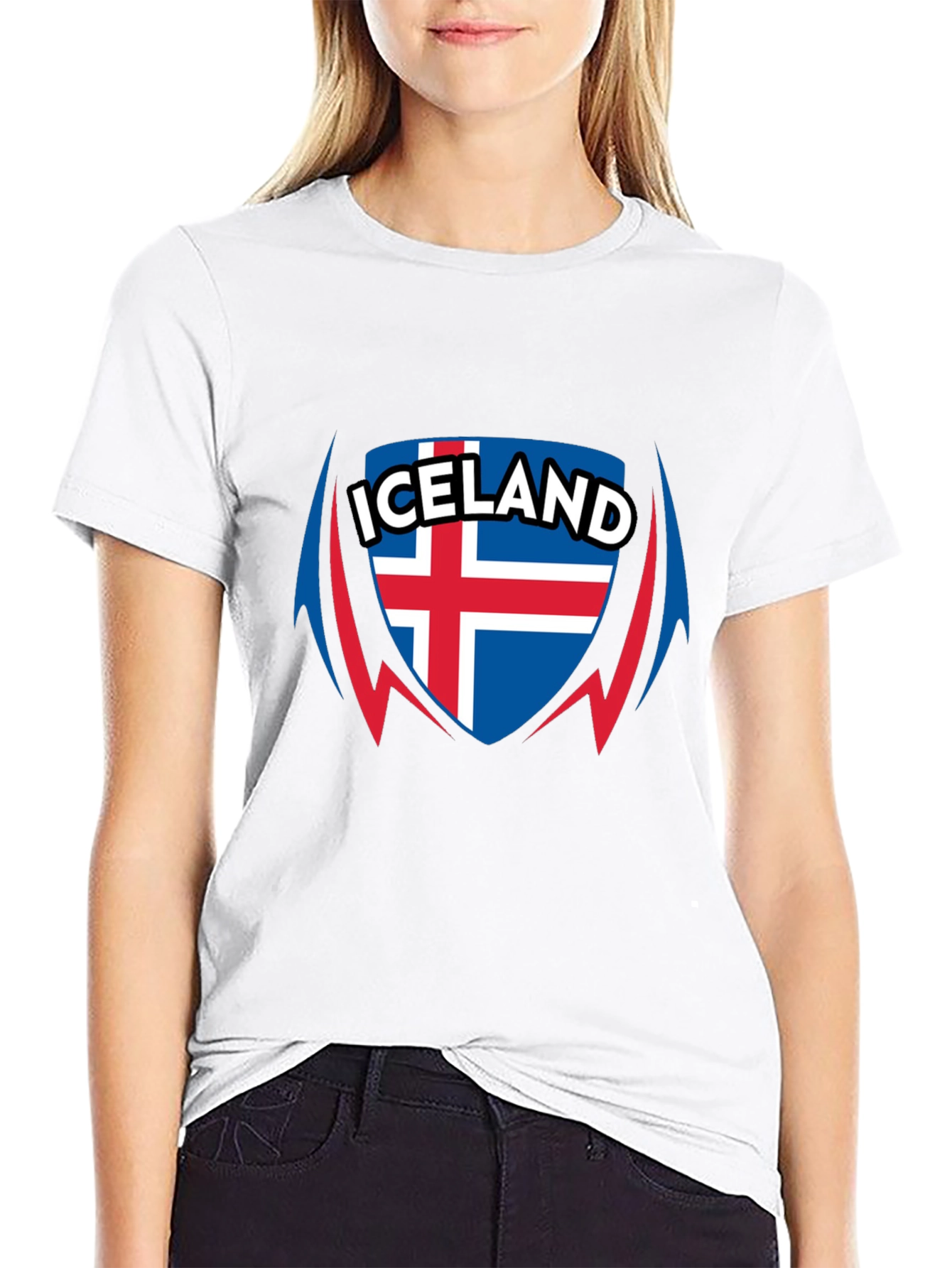 Iceland Flag Shield Graphic T-Shirt