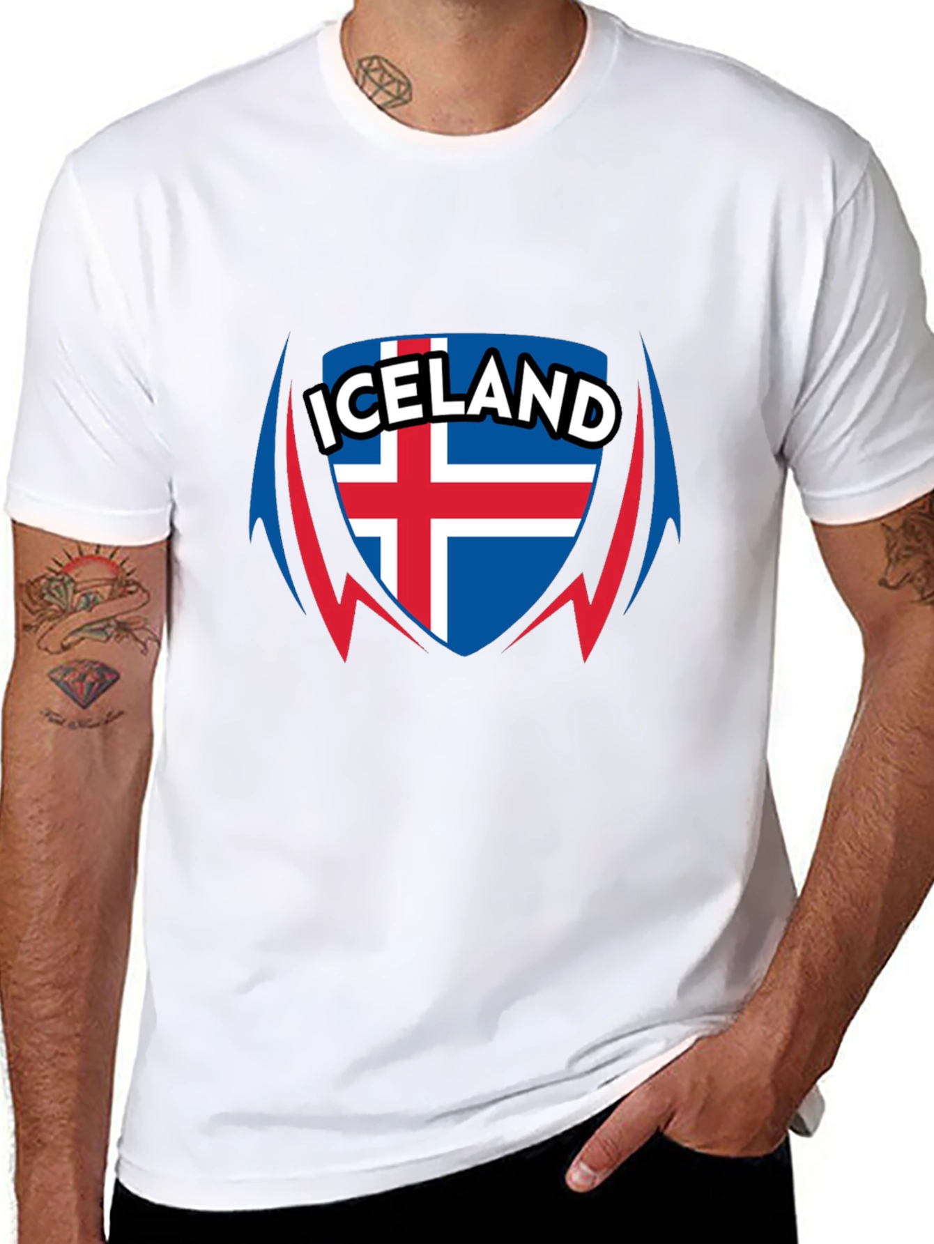 Iceland Flag Shield Graphic T-Shirt
