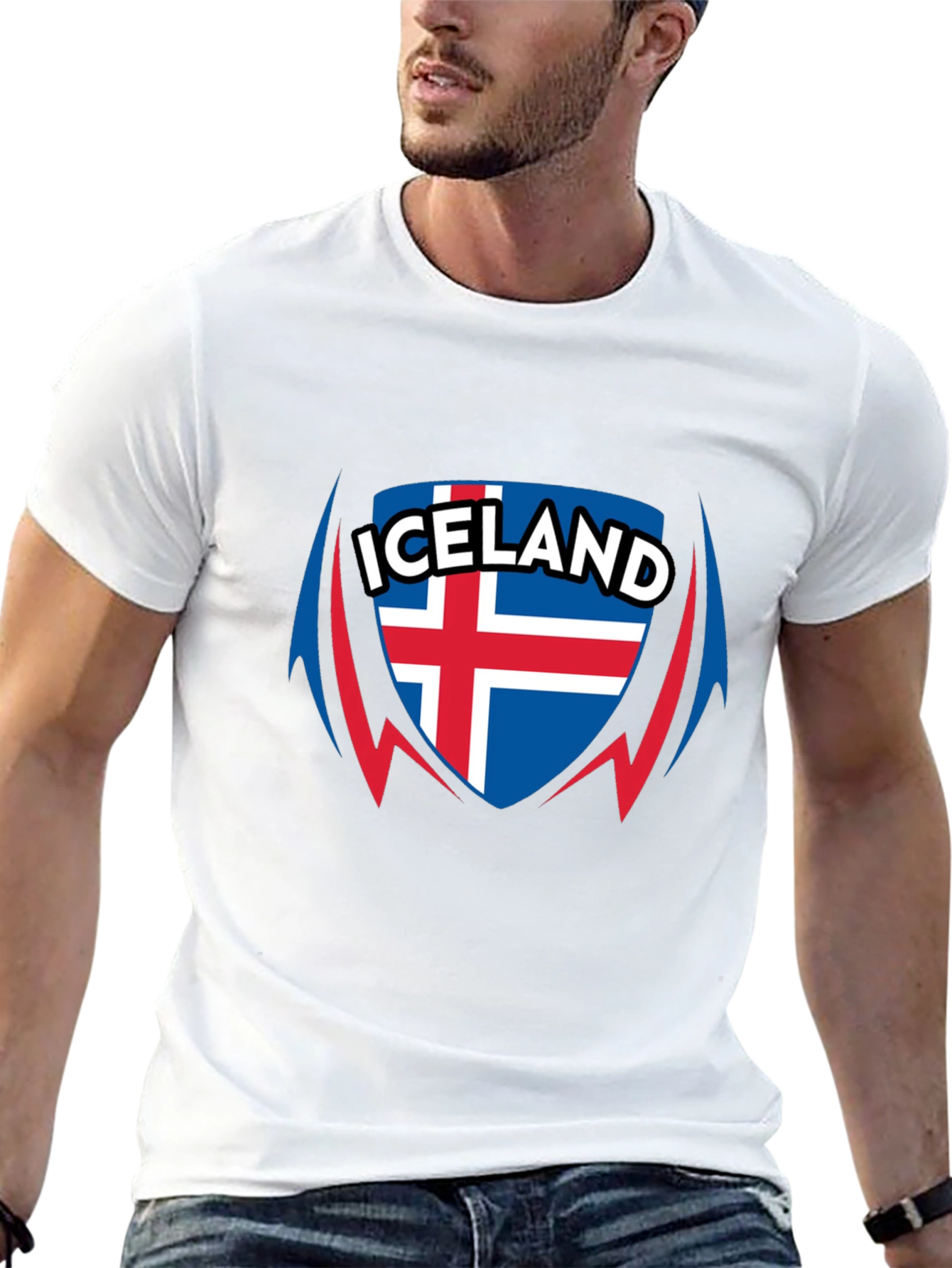 Iceland Flag Shield Graphic T-Shirt