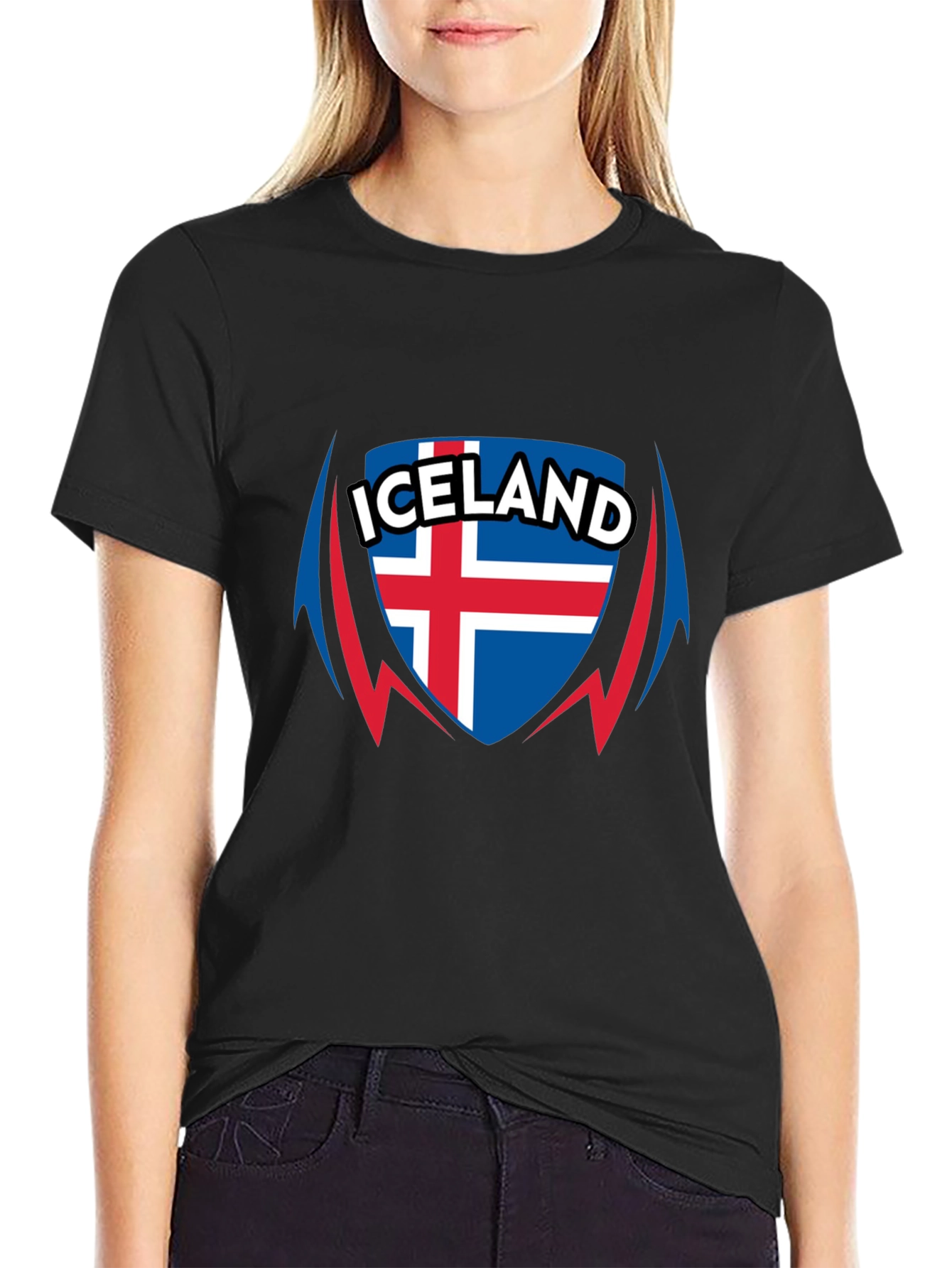 Iceland Flag Shield Graphic T-Shirt