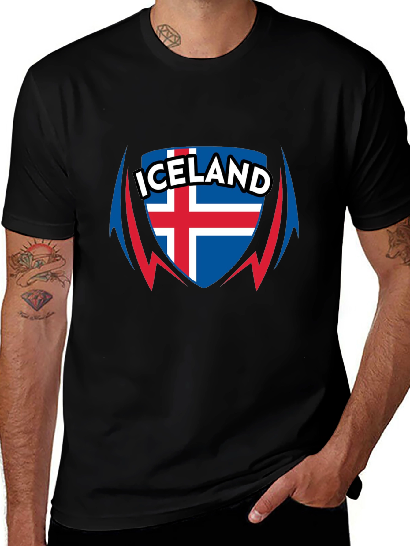 Iceland Flag Shield Graphic T-Shirt