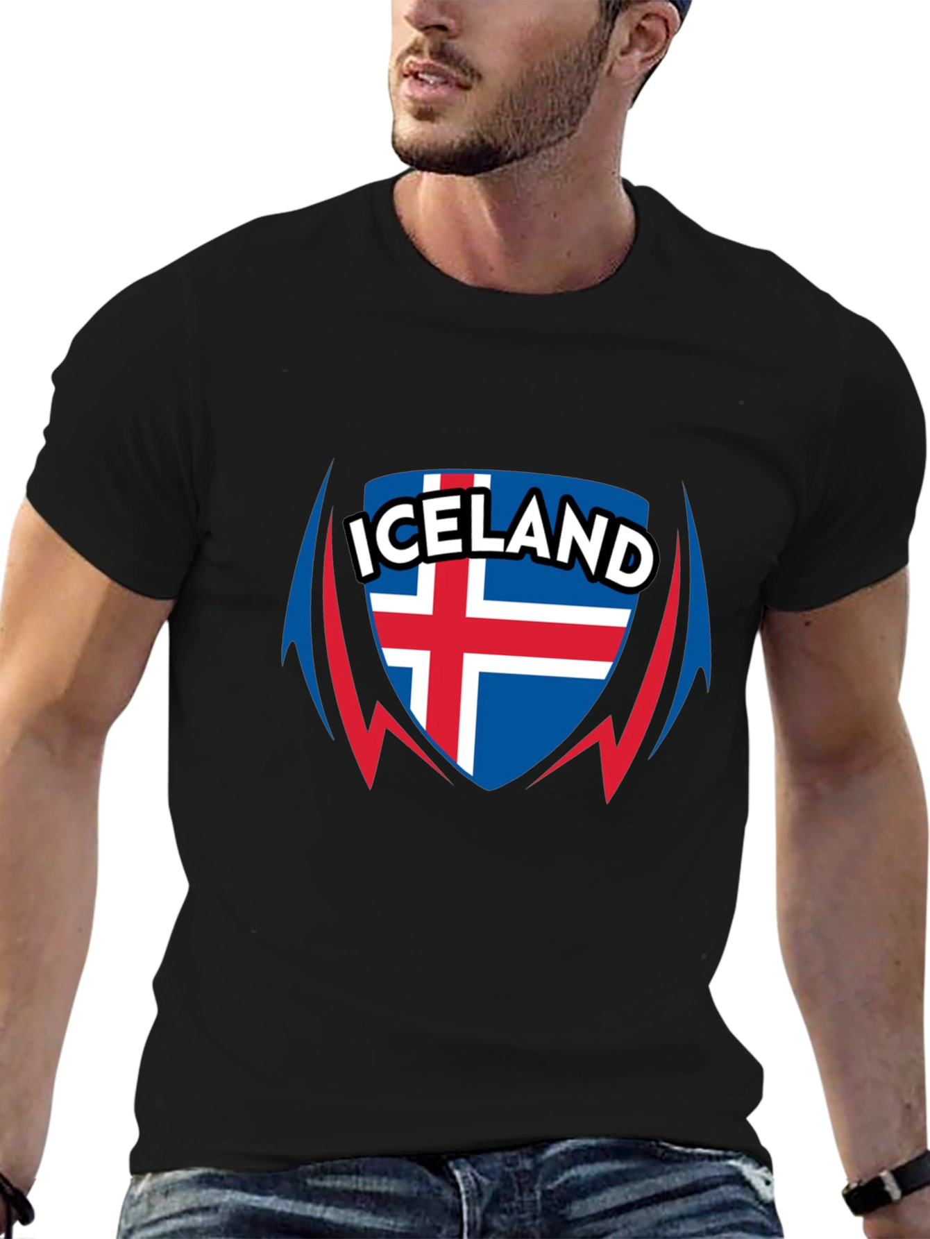 Iceland Flag Shield Graphic T-Shirt