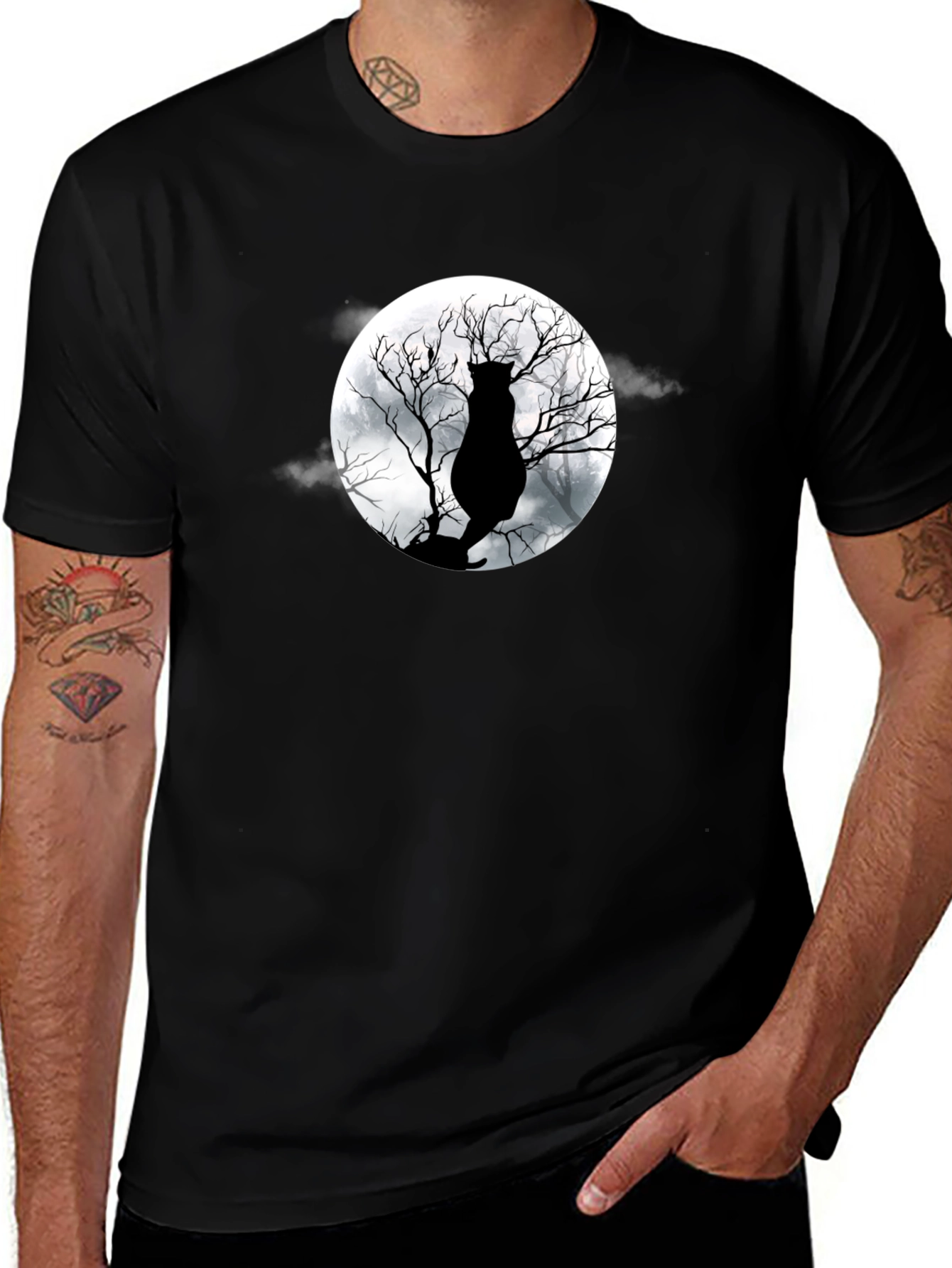 Black Cat Moon T-Shirt