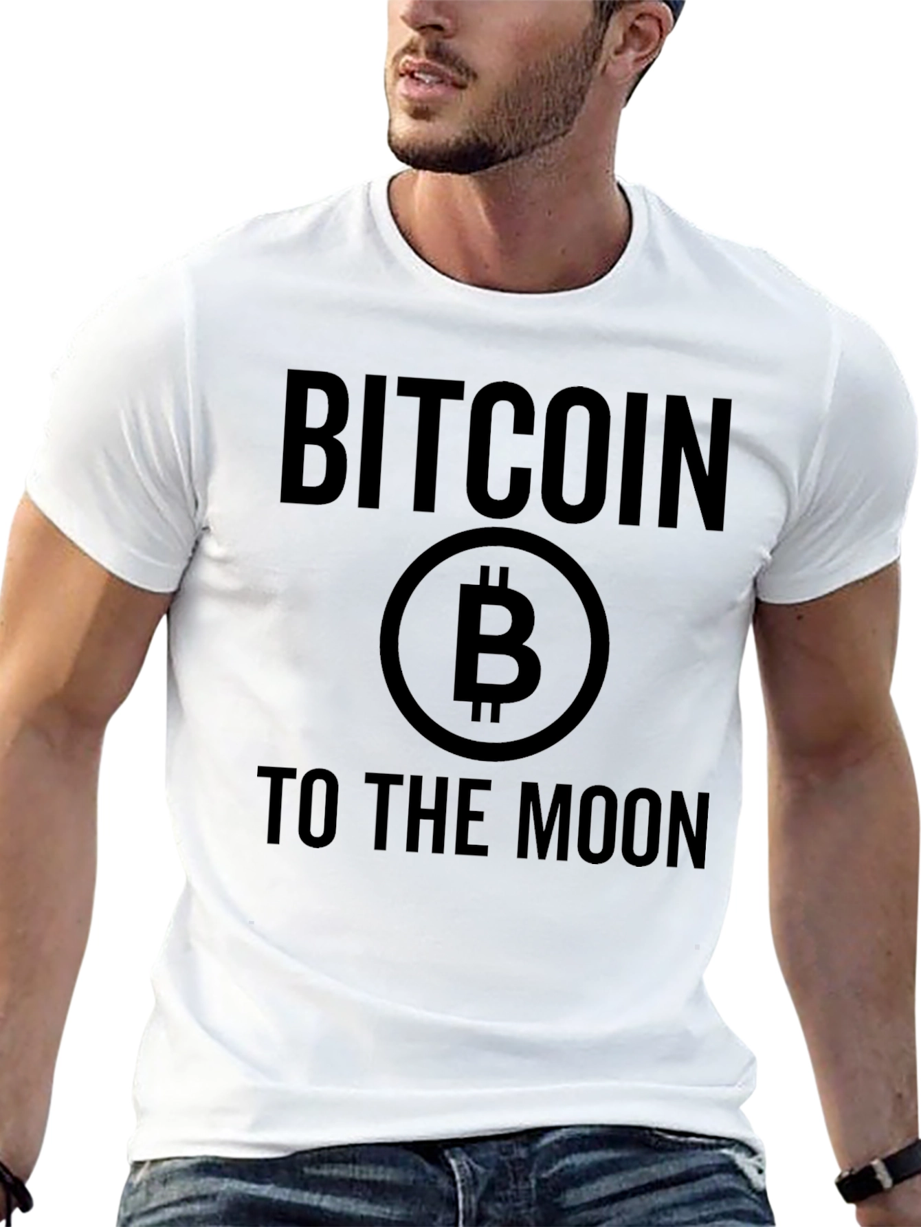 Bitcoin to the Moon Black T-Shirt