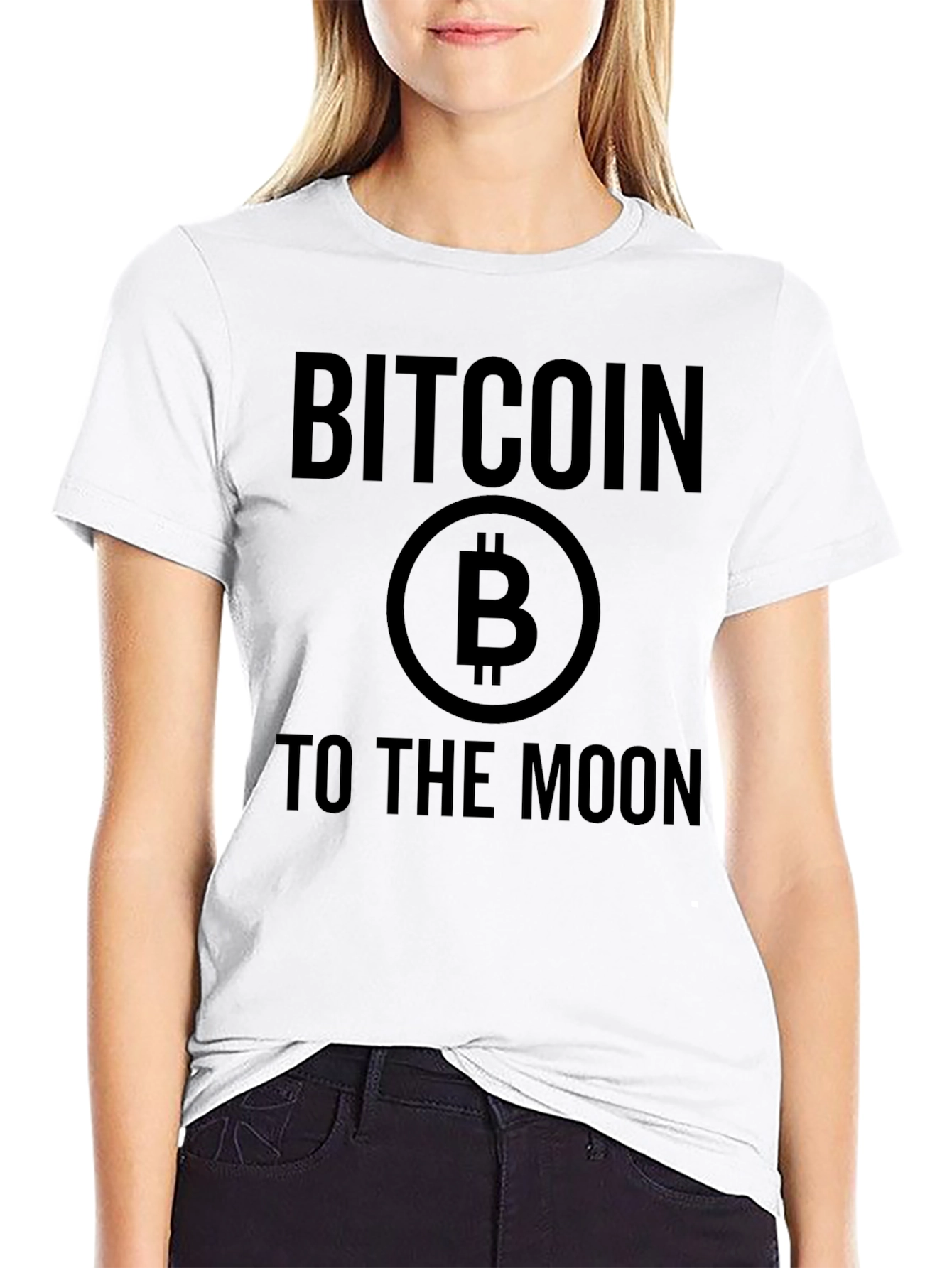 Bitcoin to the Moon Black T-Shirt