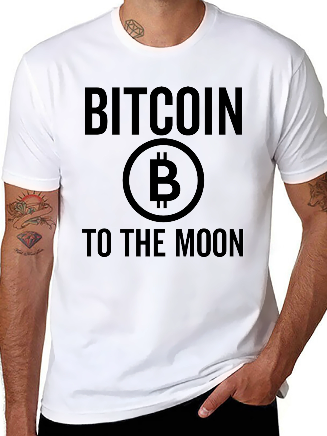 Bitcoin to the Moon Black T-Shirt