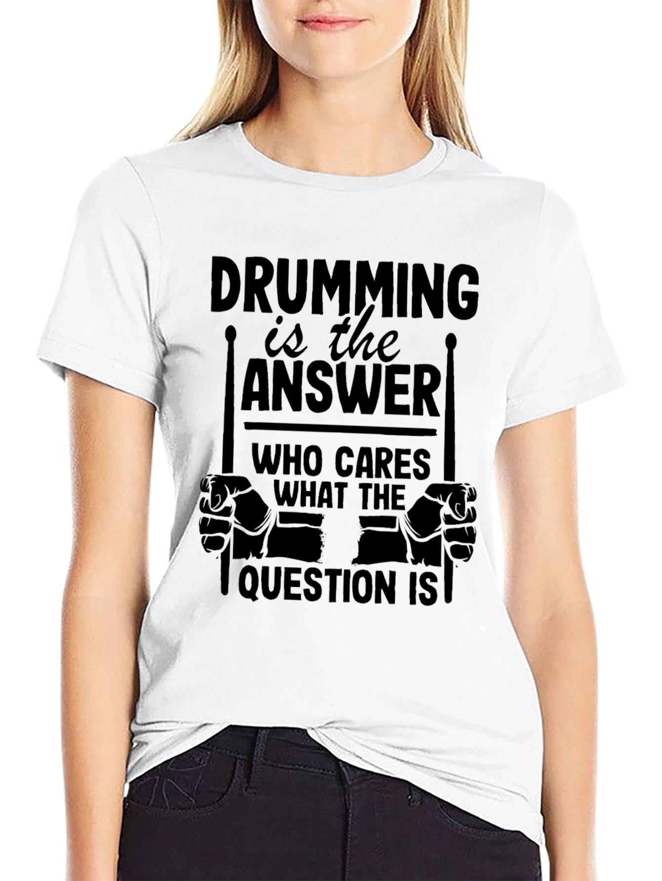 Drumming Is The Answer Black T-Shirt