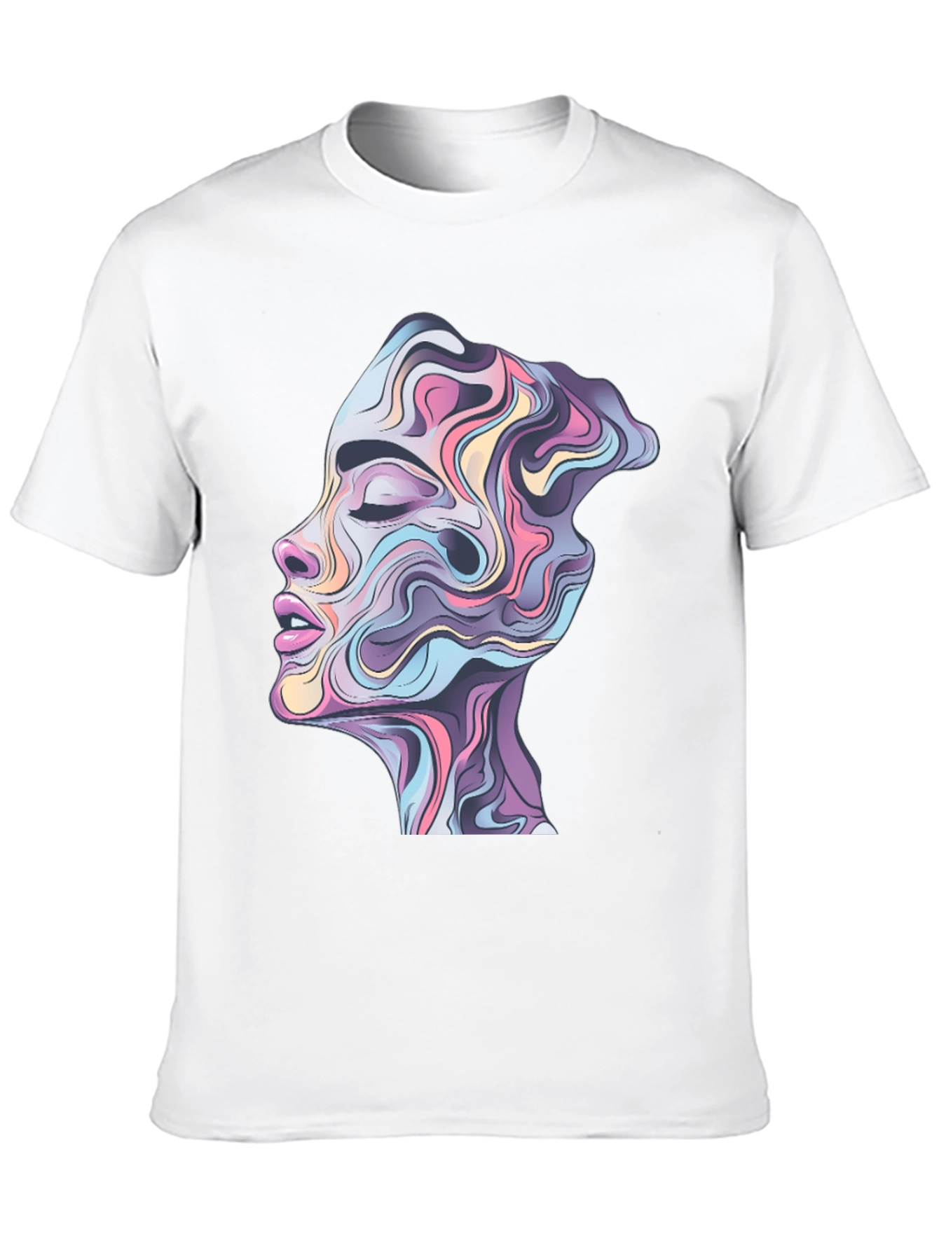 Abstract Face Graphic Black Tee