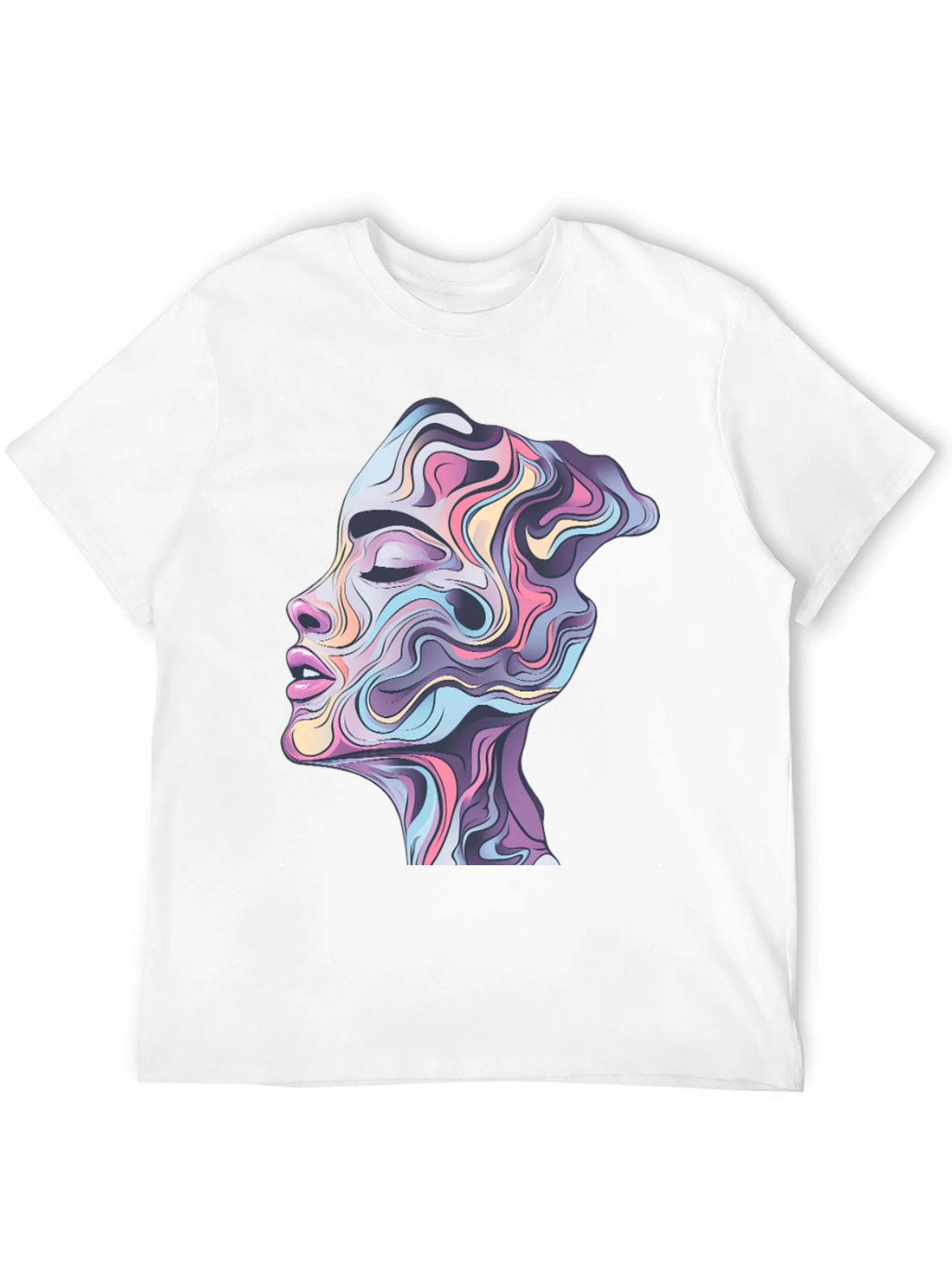 Abstract Face Graphic Black Tee