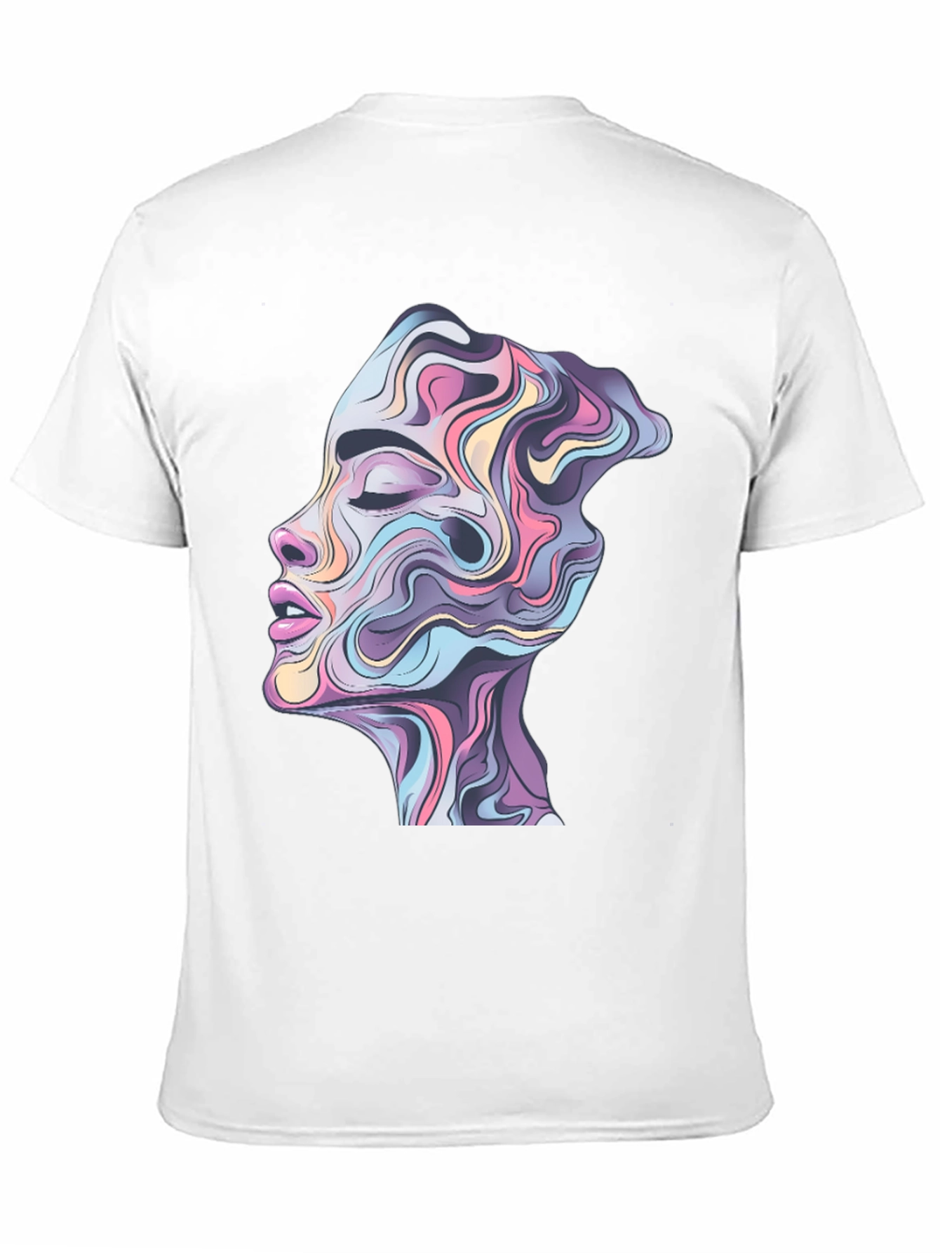 Abstract Face Graphic Black Tee