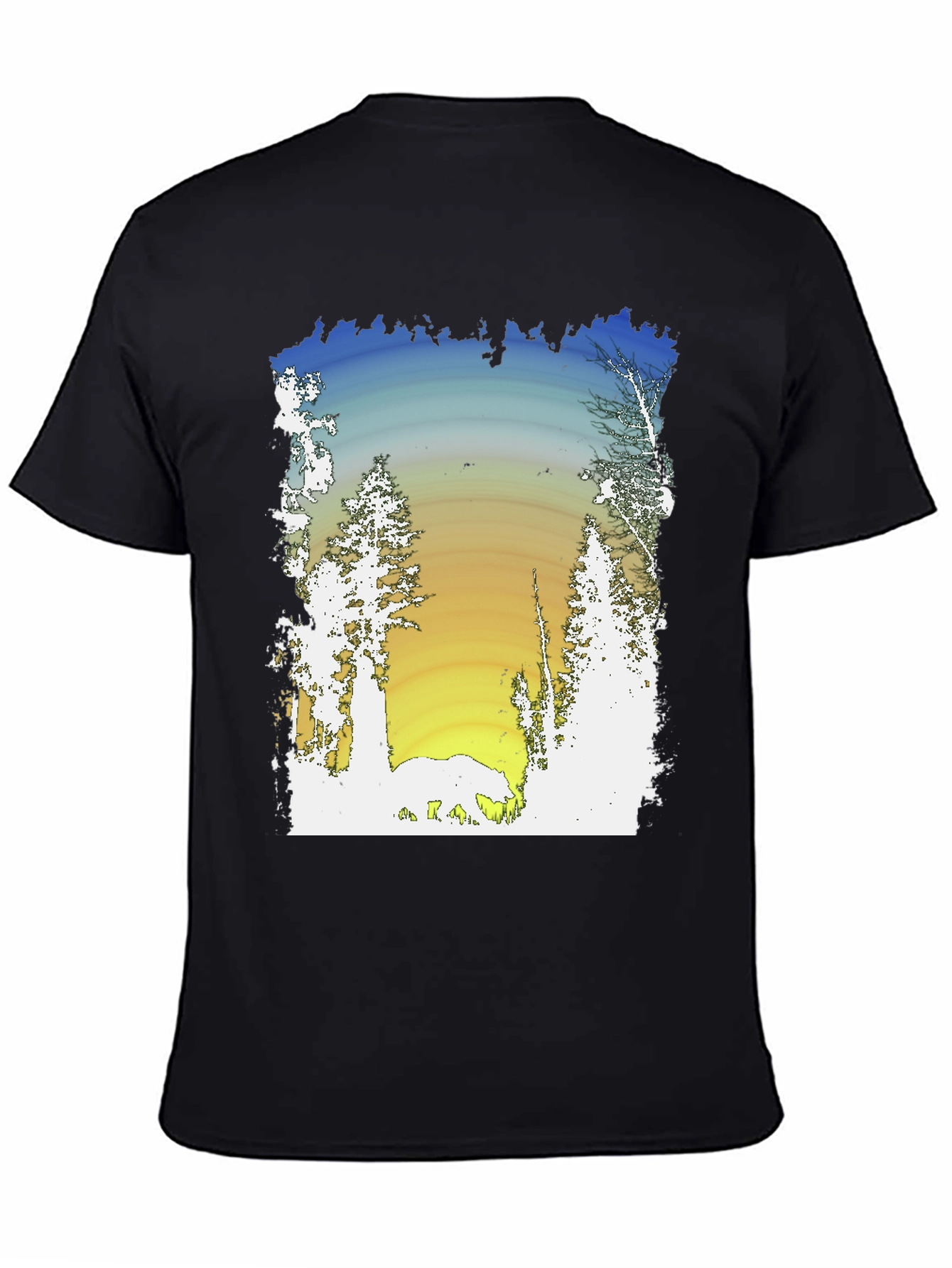 Nature Scene Graphic Black T-Shirt