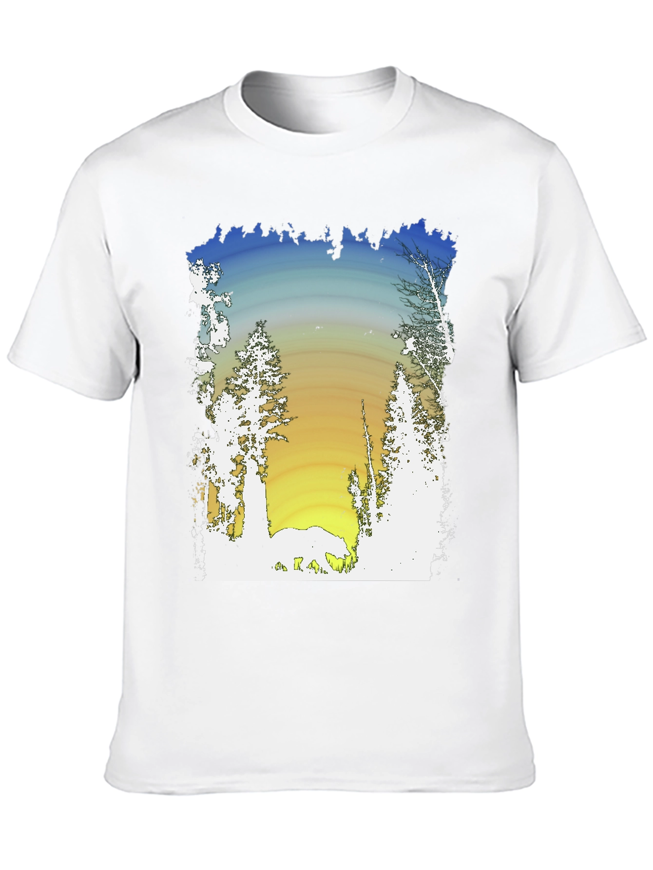 Nature Scene Graphic Black T-Shirt