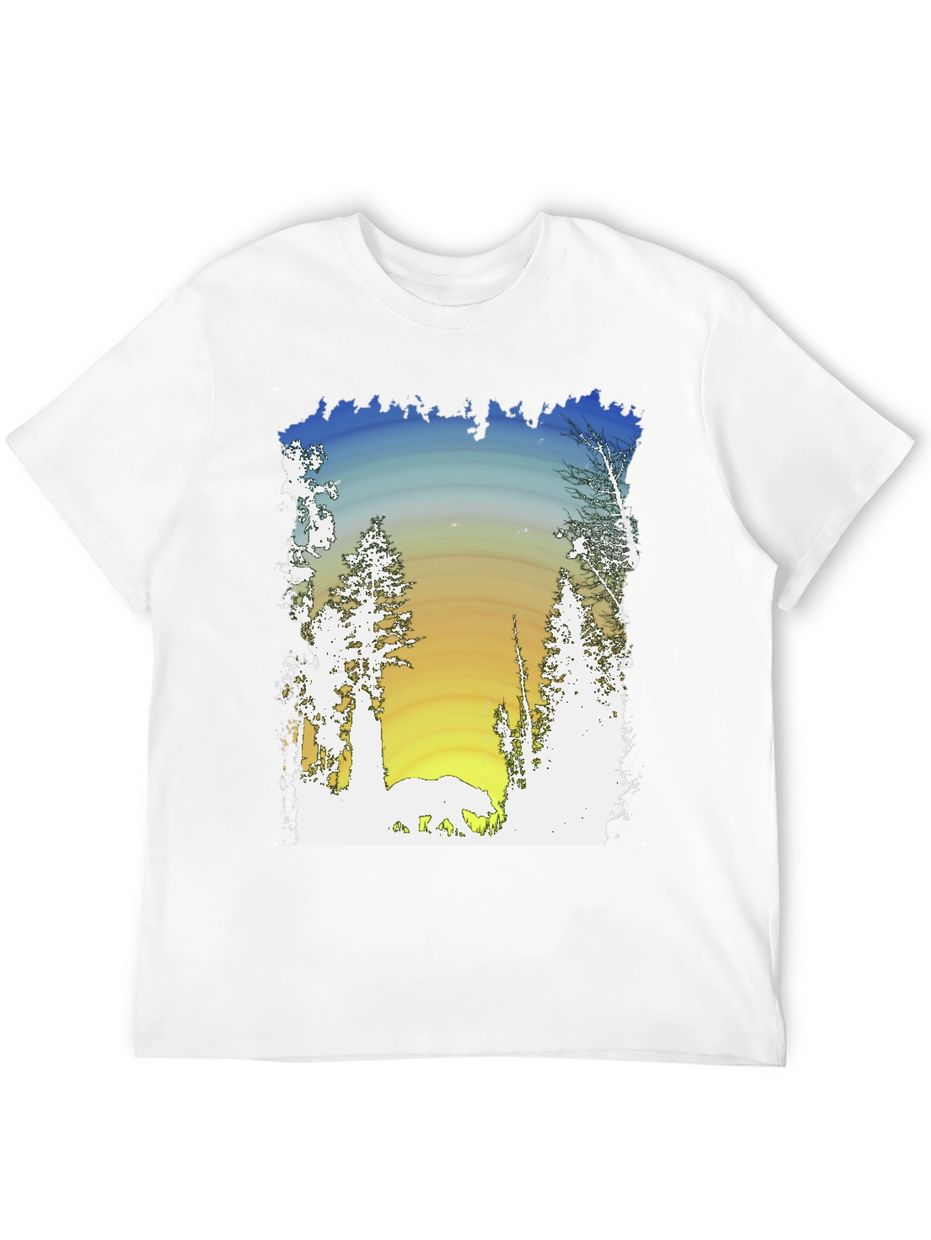 Nature Scene Graphic Black T-Shirt
