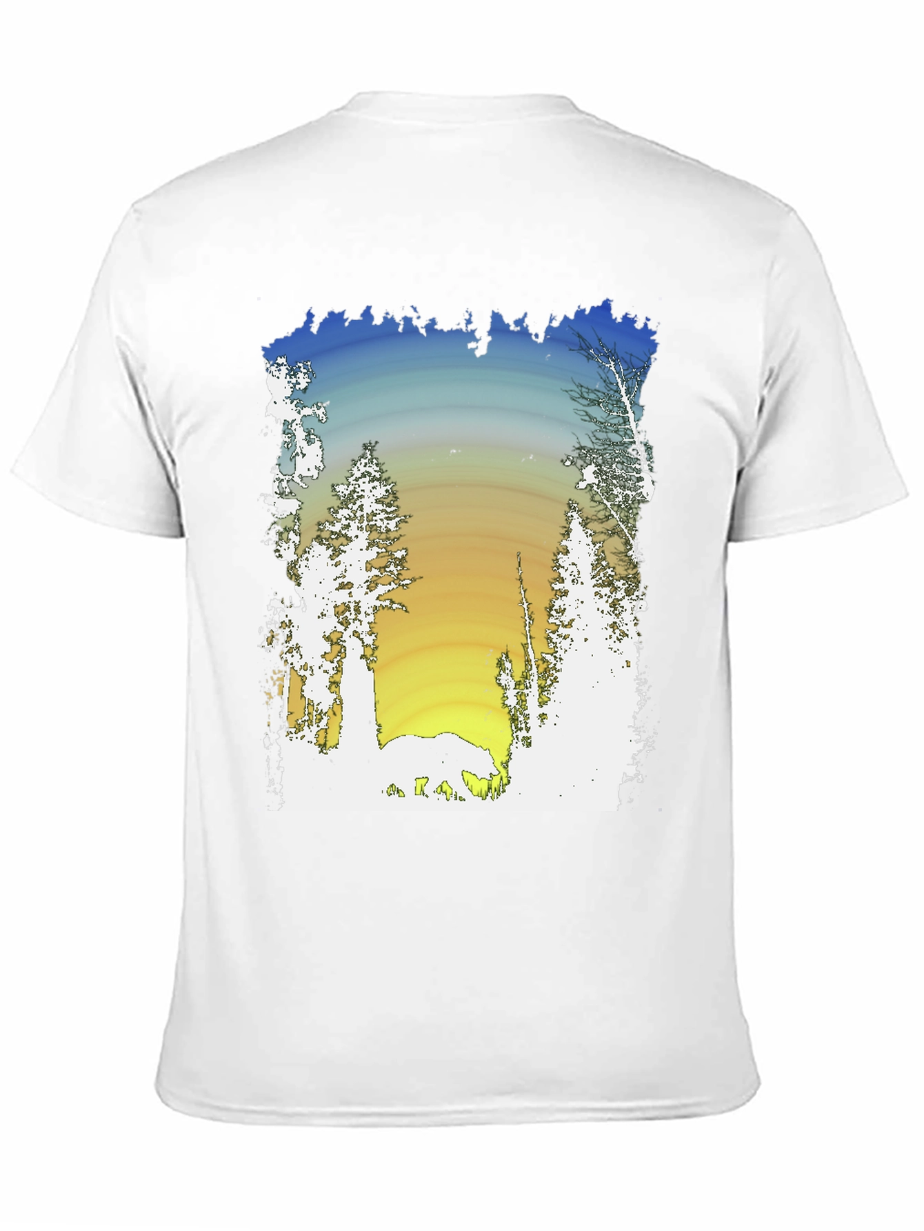 Nature Scene Graphic Black T-Shirt