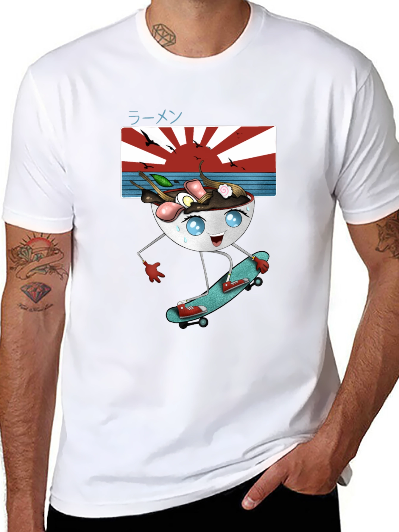 Skateboarding Ramen T-Shirt - Cool & Unique Design