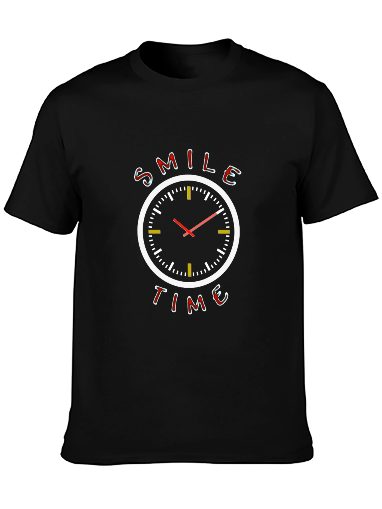 Smile Time Graphic Tee - Stylish Clock Design