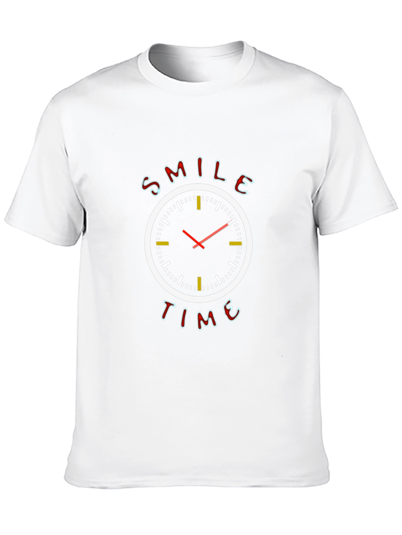 Smile Time Graphic Tee - Stylish Clock Design