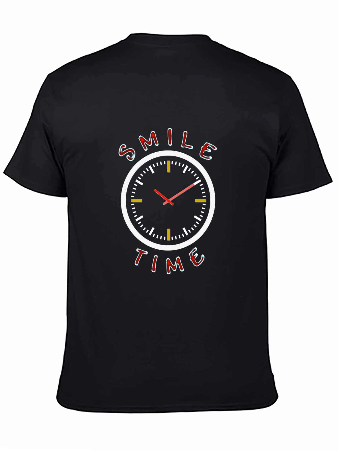 Smile Time Graphic Tee - Stylish Clock Design