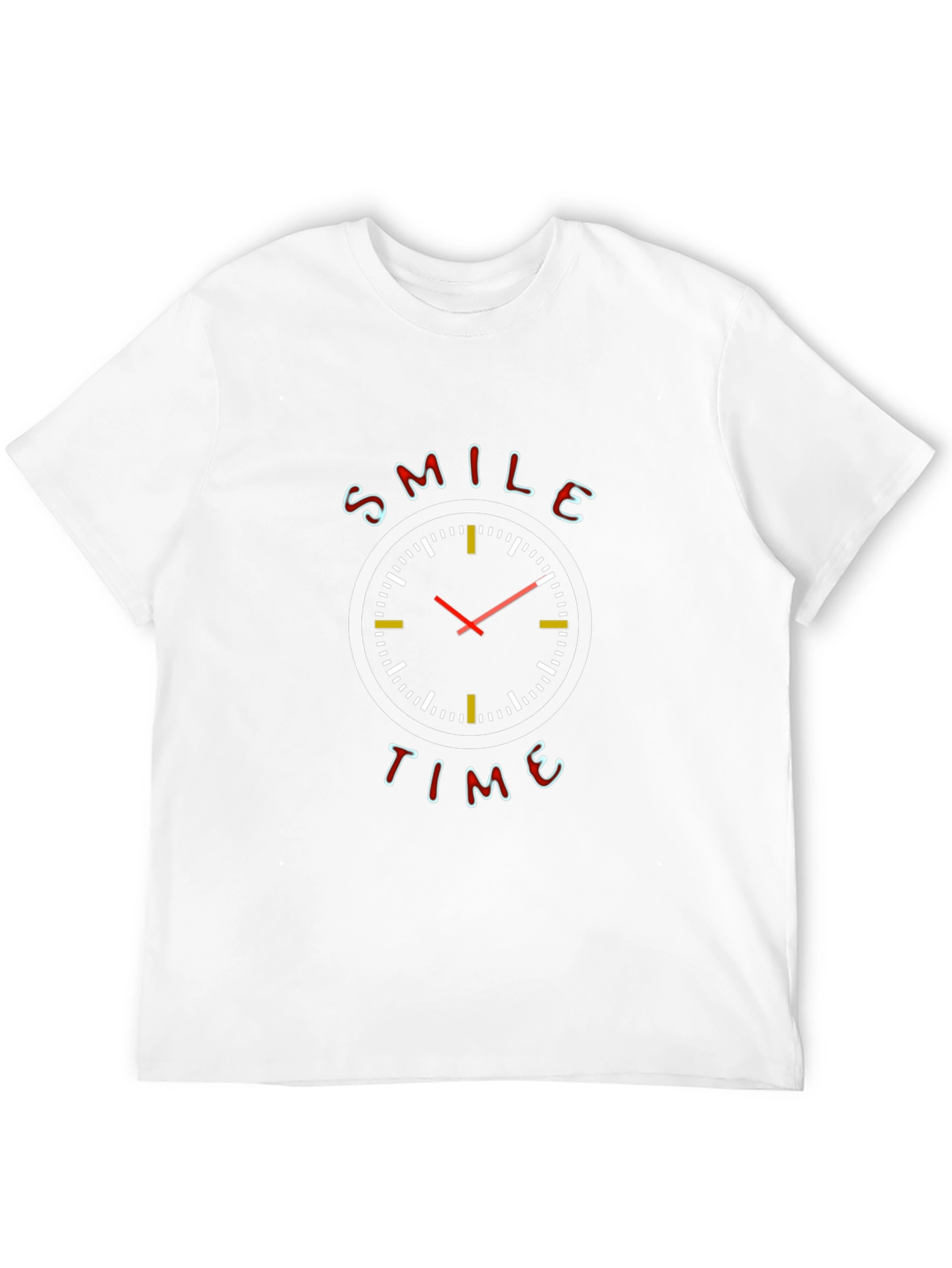 Smile Time Graphic Tee - Stylish Clock Design