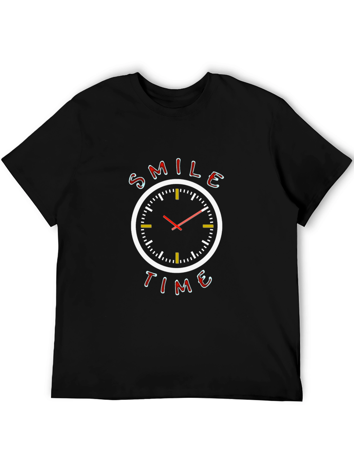 Smile Time Graphic Tee - Stylish Clock Design