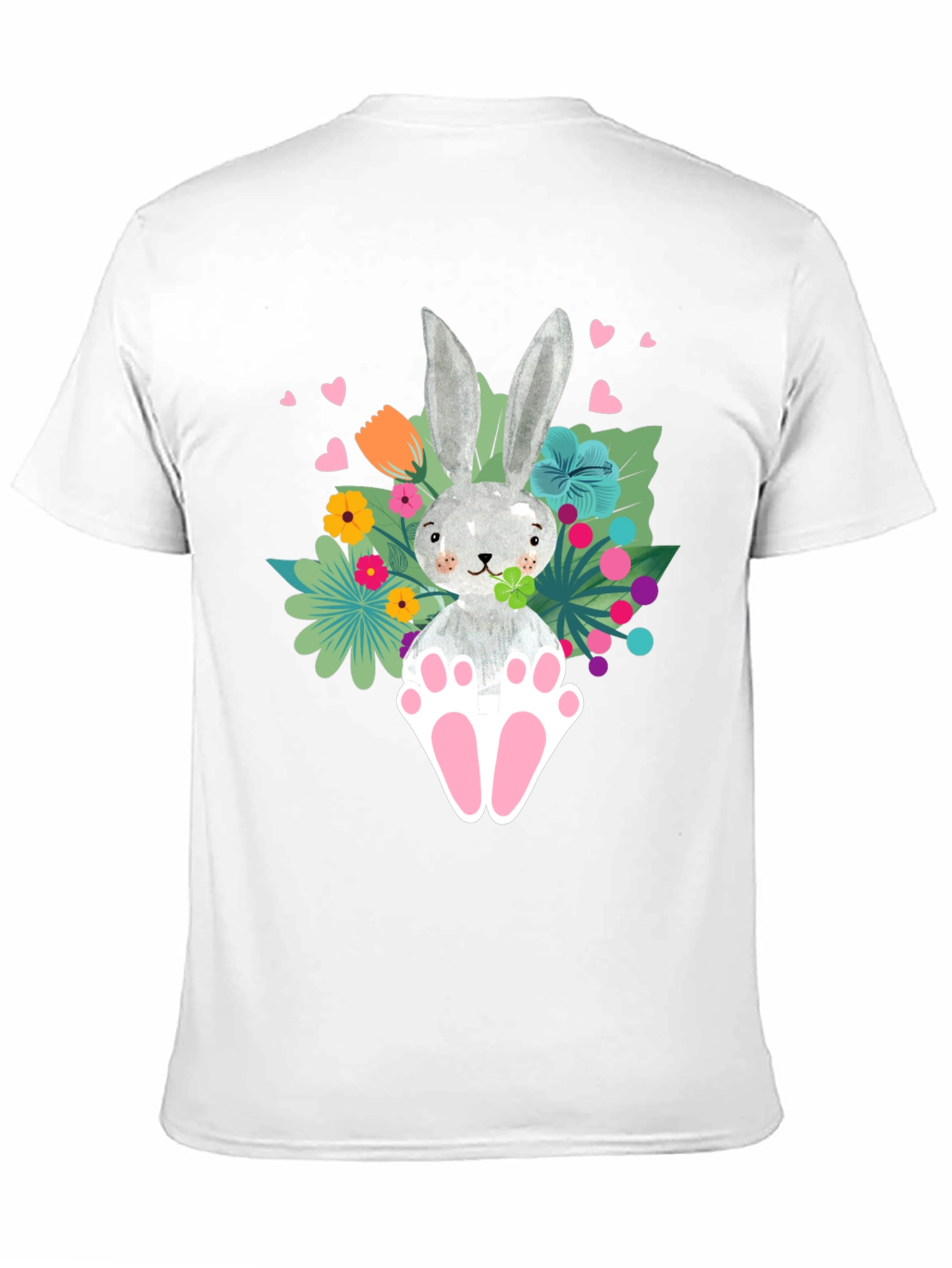 Easter Bunny Graphic Tee - Floral Rabbit T-Shirt