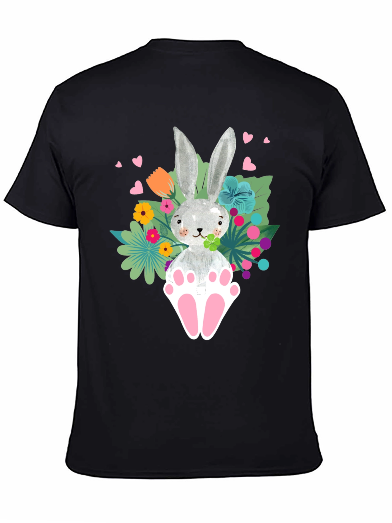 Easter Bunny Graphic Tee - Floral Rabbit T-Shirt