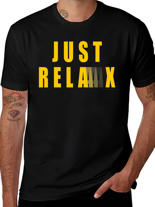 Just Relax Black Graphic T-Shirt