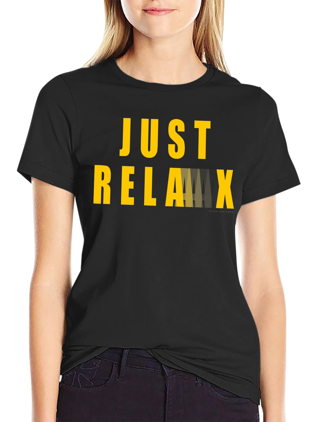 Just Relax Black Graphic T-Shirt