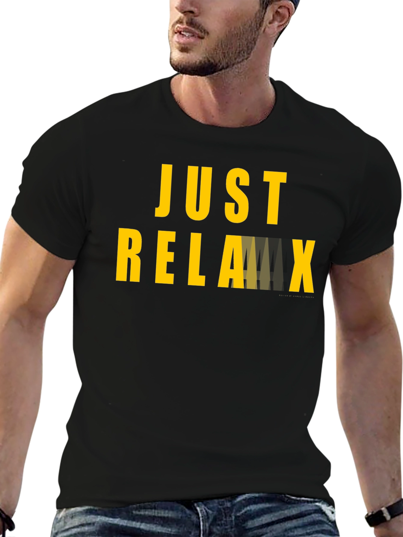 Just Relax Black Graphic T-Shirt