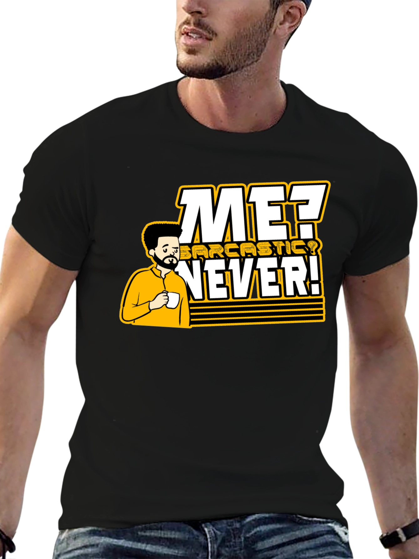 Sarcastic Humor Graphic Black T-Shirt